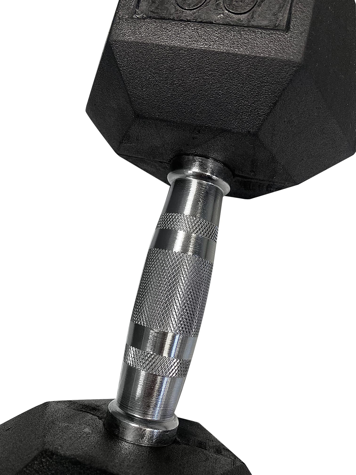 Single Hex Rubber Dumbbell with Metal Handles - Heavy Duty Workout Weights for Strength Training, Home Gym & CrossFit - Sold Individually or in Sets