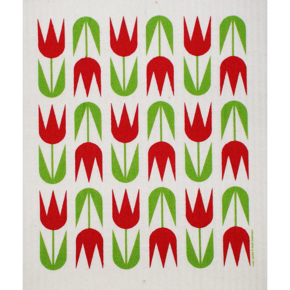 Eco-Friendly Swedish Dishcloth - Reusable & Absorbent Tulip Design for Kitchen Cleaning, Dishwashing & Counter Wiping