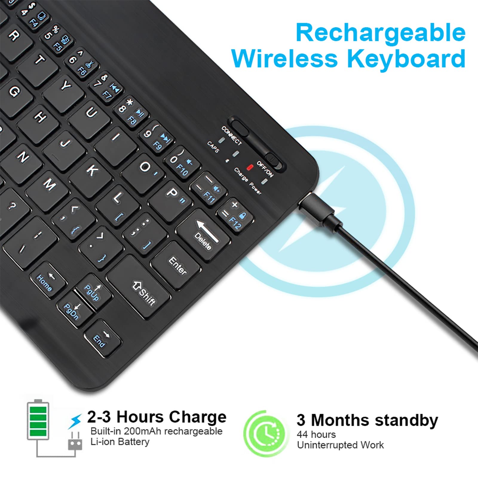 10 Inch Android 14 Tablet with Keyboard - 8GB RAM 64GB ROM (Expandable to 1TB), 1.8GHz Quad-Core Processor, 2-in-1 Laptop Tablet - Includes Case, Mouse & Stylus, 1280x800 IPS HD Display, 8MP Camera, 5G WiFi 6 & Bluetooth 5.0 - Perfect for Work, Study & Entertainment