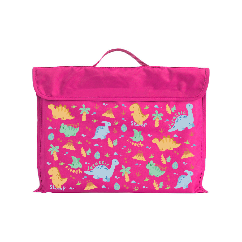 Dinosaur Themed Eco-Friendly Reusable Library Book Bag - Perfect for School, Grocery Shopping & Outdoor Adventures