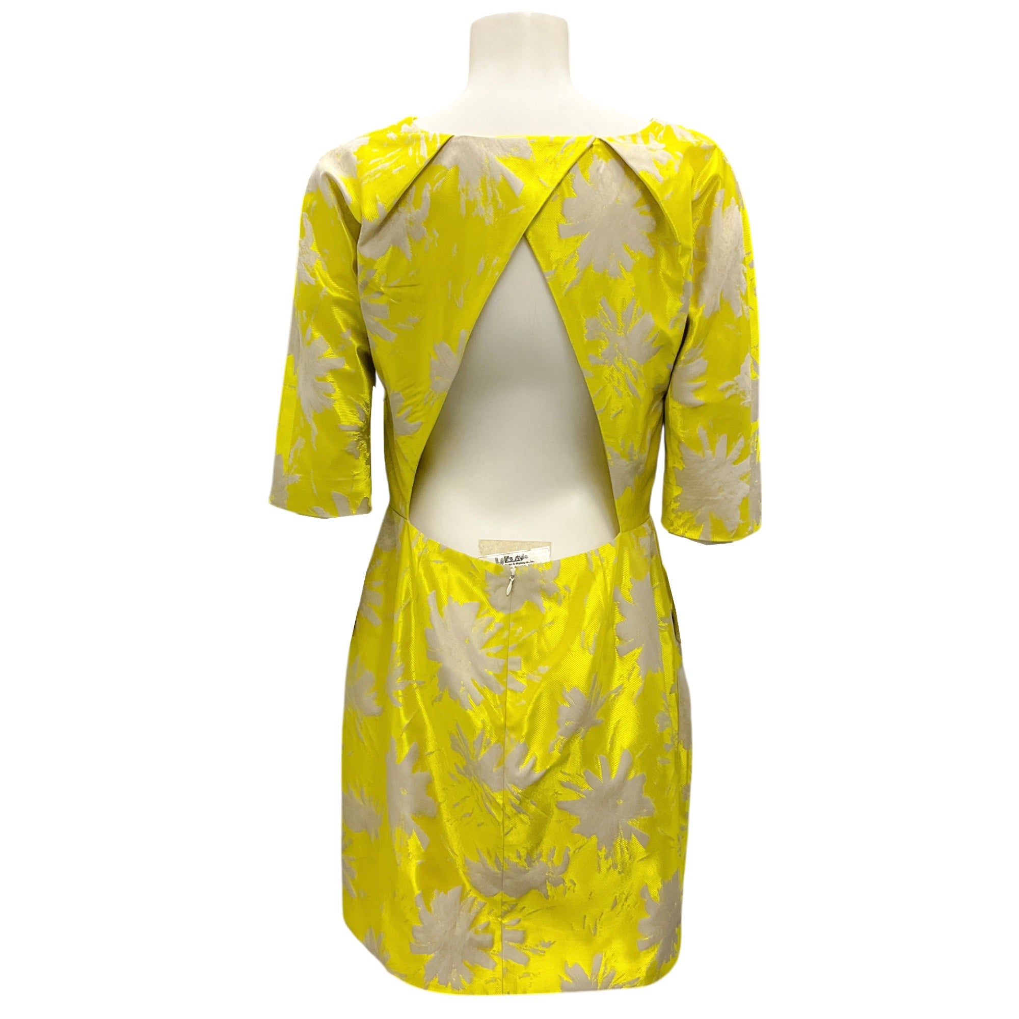 Lela Rose Citrine Ivory Open Back Jacquard Dress for Women - Elegant Formal Gown for Weddings, Parties & Special Occasions