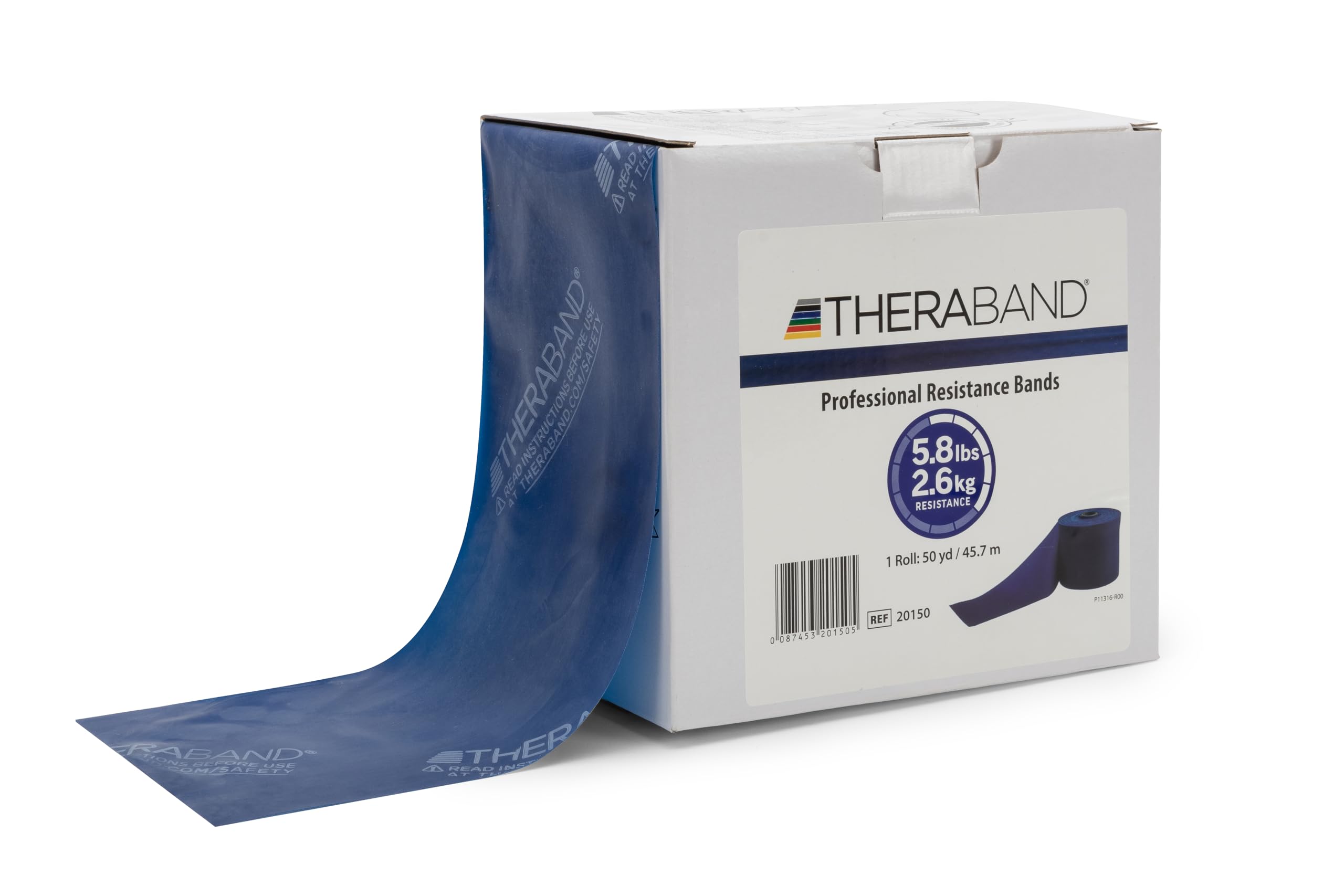 THERABAND Professional Latex Resistance Bands - 50 Yard Roll for Strength Training, Physical Therapy & Home Workout - Extra Heavy Level 5 (Blue) - Perfect for Upper/Lower Body Exercises, Pilates & Rehabilitation