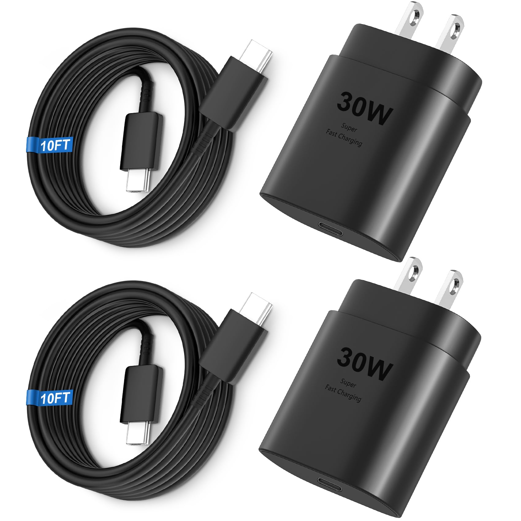30W USB-C Fast Charger for iPhone 16/15 Pro Max - 10FT Long Cable Included - Compatible with iPhone 16 Pro/15 Pro Max, iPad, Samsung Galaxy S24 - Perfect for Home, Office & Travel Charging