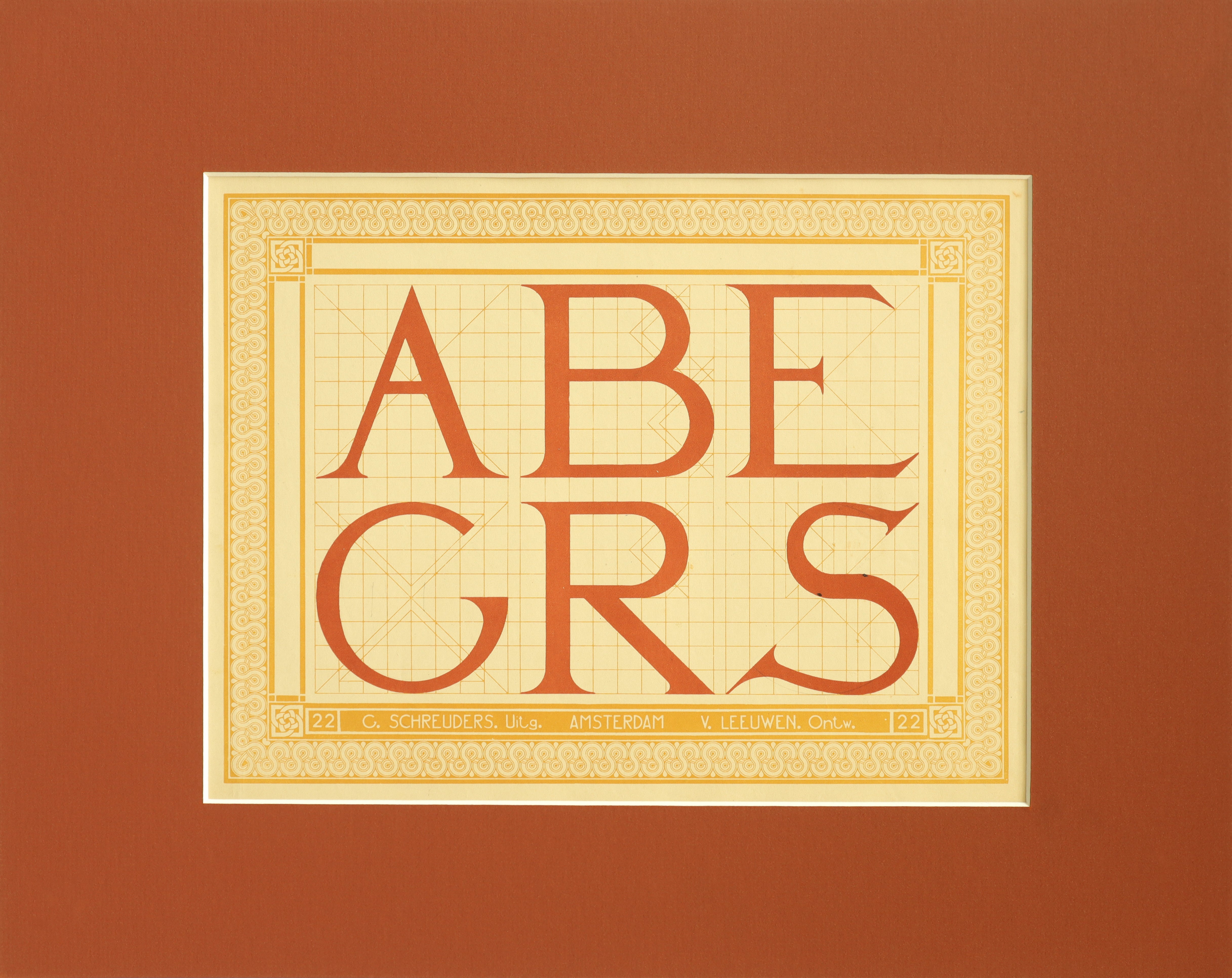 Vintage 1907 Dutch Letterpress Sheet - Antique Printed Document with Matting (ABE GRS) - Perfect for Home Decor, Framing & Historical Collections