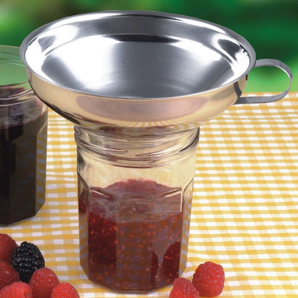 Premium Stainless Steel Wide Mouth Funnel - Rust Resistant Kitchen Canning Funnel with Handle for Liquids, Solids, Jars - Ideal for Home Brewing, Cooking, Preserving & DIY Projects (Small Size)