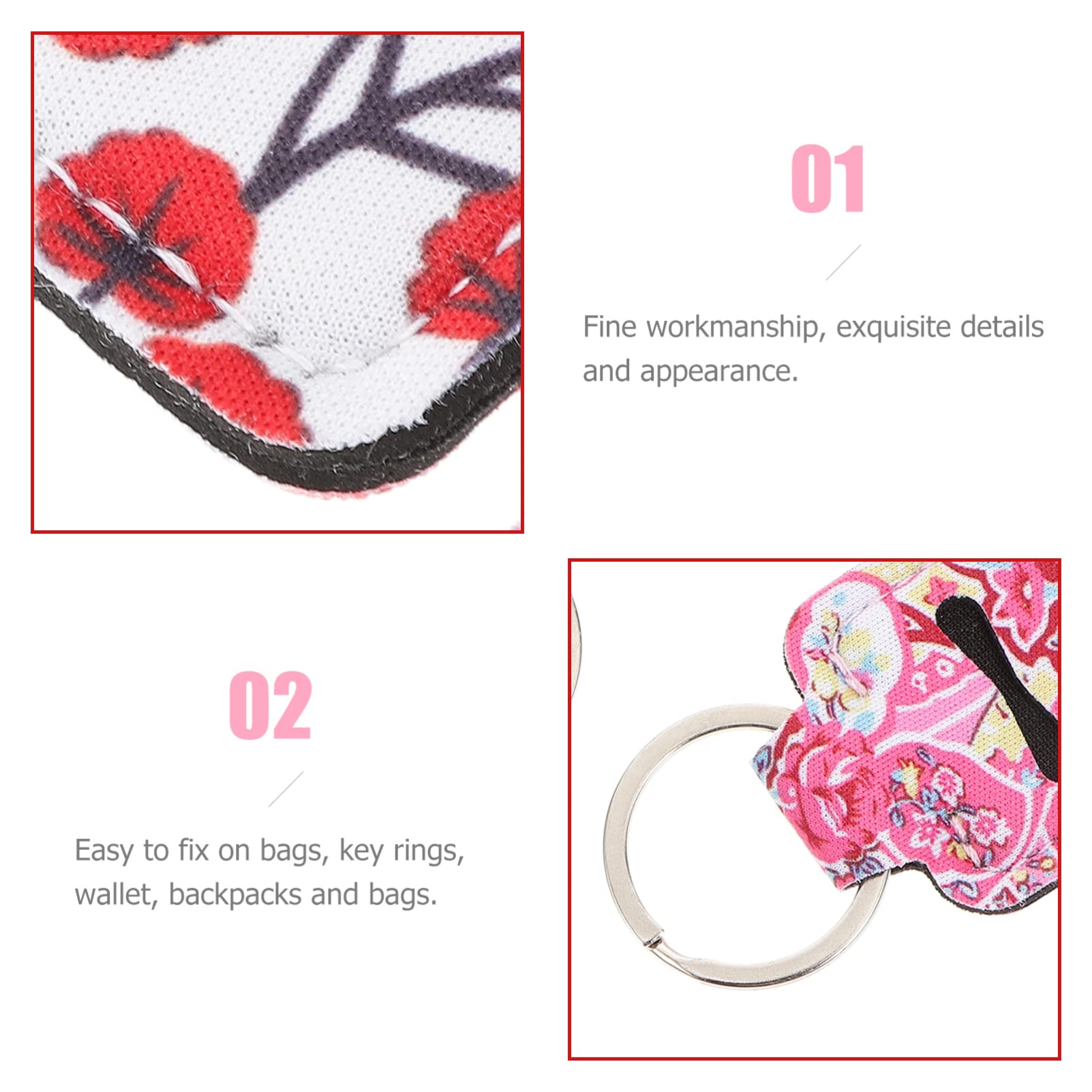 Healifty 6pcs Kids Lip Balm Keychain Holder - Portable Travel Chapstick Keyring for Lipstick, Lip Gloss & Lip Balm - Perfect for School, Gym, Hiking & Daily Essentials Organization