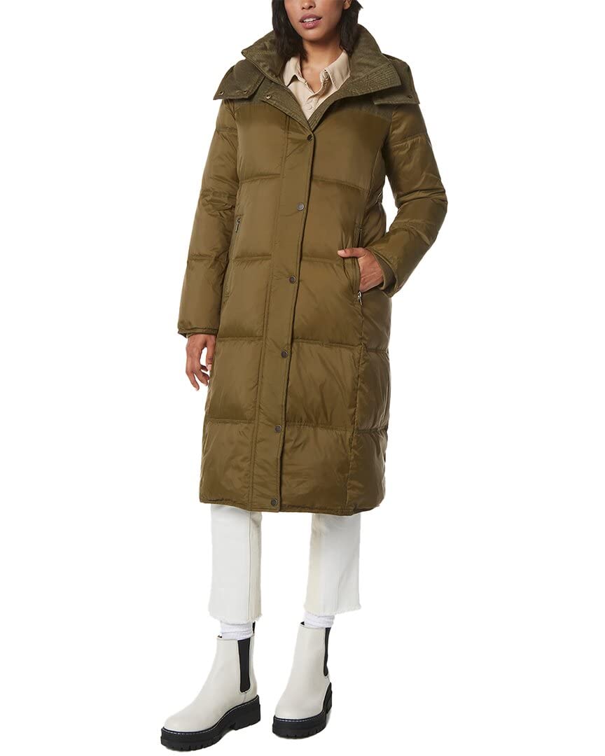 Marc New York Atilay Long Puffer Down Coat for Women - Warm Winter Jacket with Hood, Water-Resistant, Lightweight - Perfect for Snow, Travel & Outdoor Activities