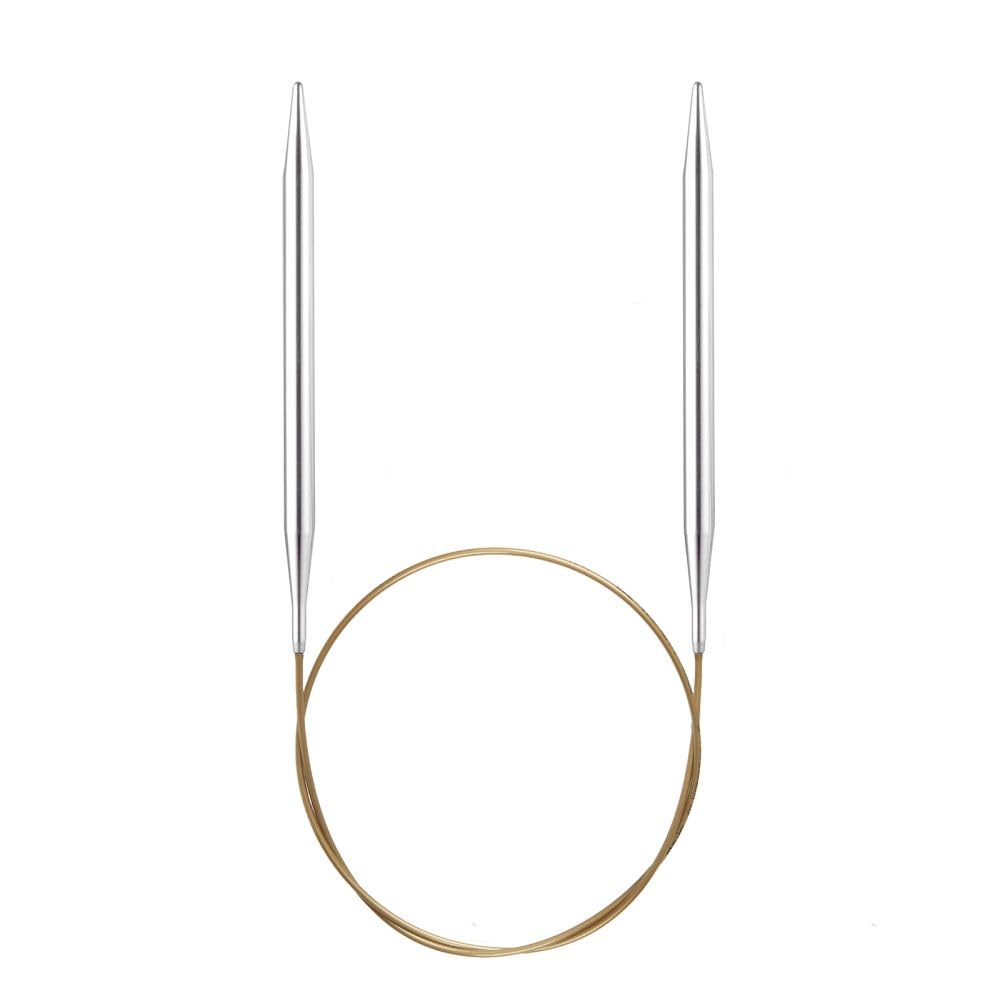 Addi Circular Knitting Needles - Size 8 (5.0mm) - Premium Silver Aluminum Knitting Needles for Sweaters, Socks & Hats - Smooth Joins & Flexible Cords for Comfortable Knitting