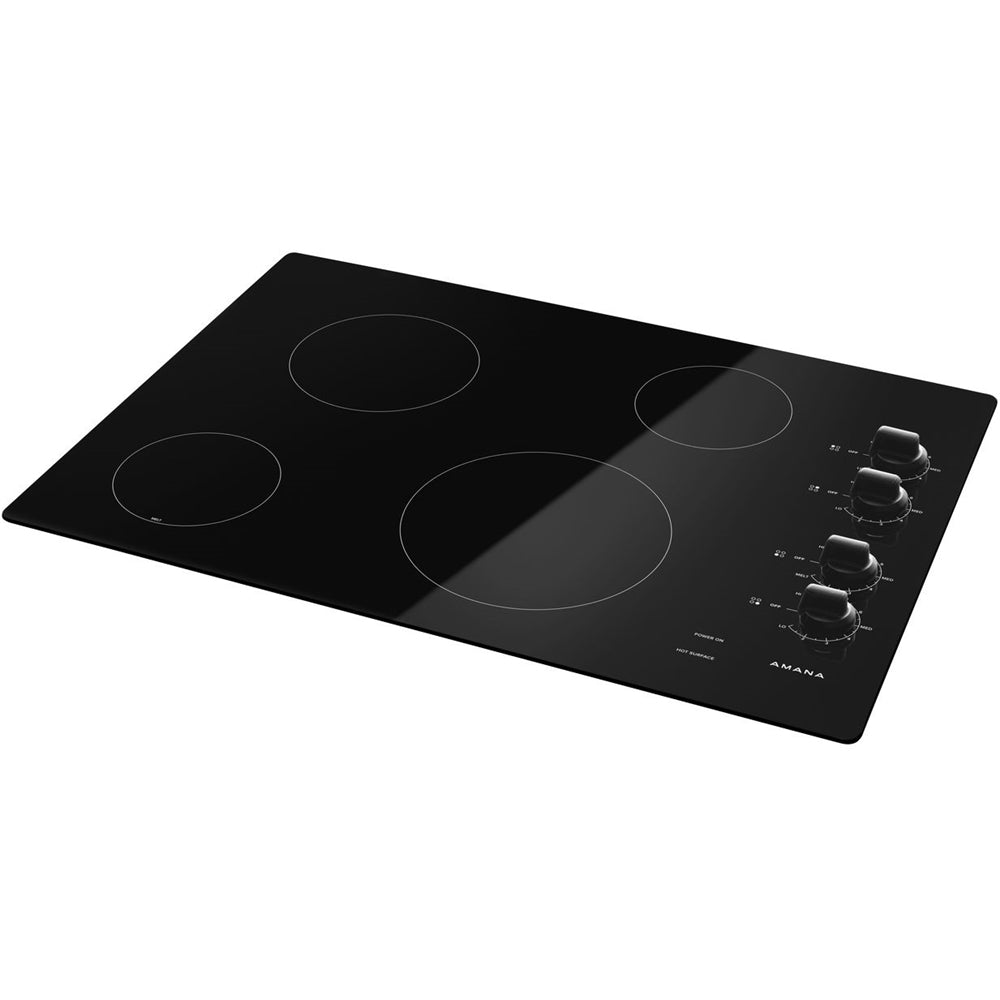 Amana AEC6540KFB 30 Inch Black Electric Cooktop with 5 Burners & Multiple Heat Settings - Perfect for Home Kitchen, Cooking, Baking & Entertaining