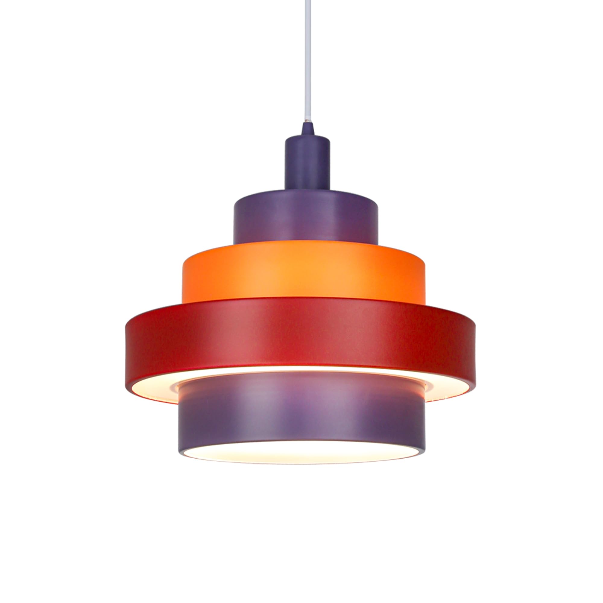Modern Pyramid Pendant Lights with 5-Ring LED Technology - Adjustable Height Metal & Acrylic Shade Hanging Fixtures for Kitchen Island, Bedroom, Kids Room, Living Room & Dining Area | Energy-Efficient Home & Office Lighting Solution