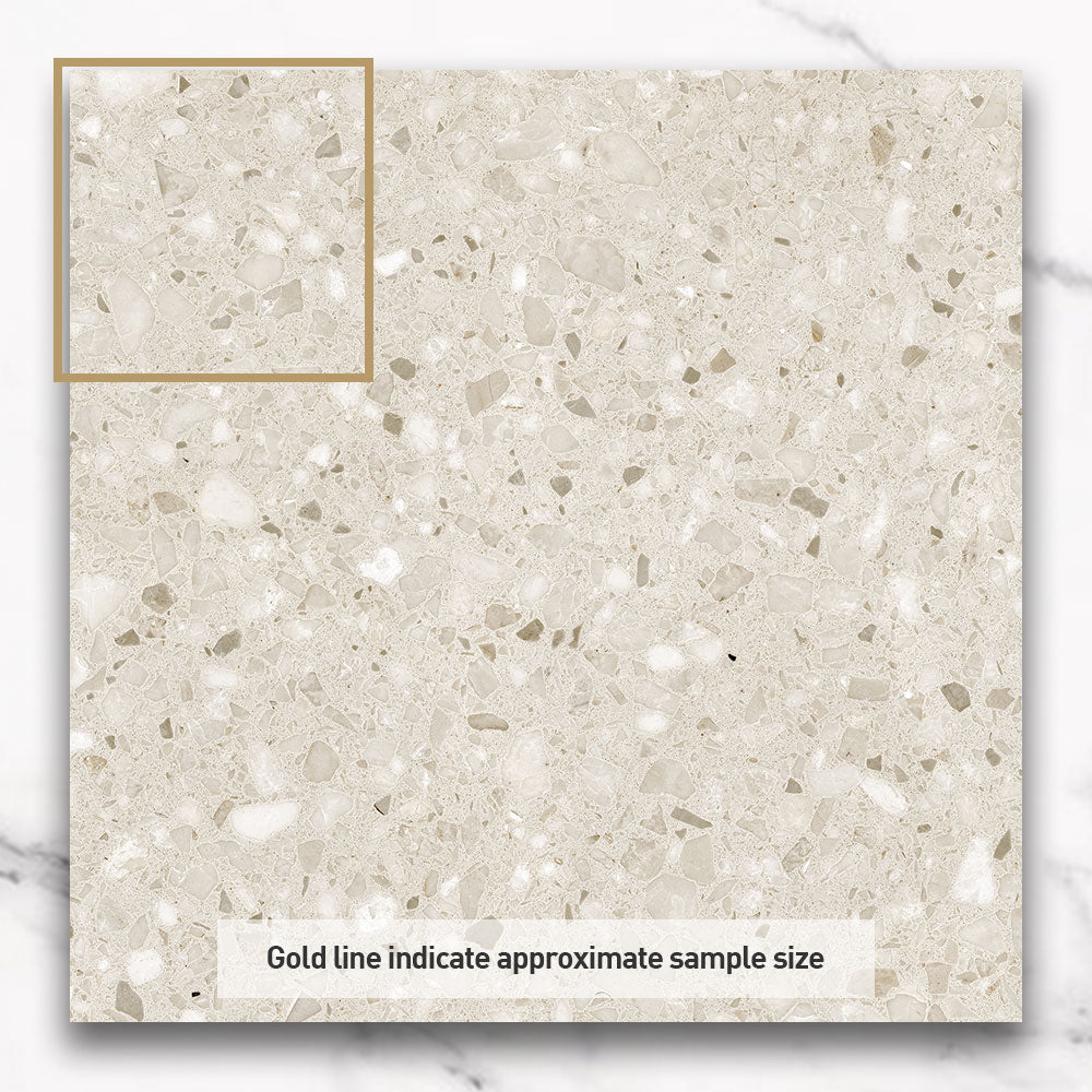 Modena Beige 300x300mm Matte Terrazzo Porcelain Tile - Premium Flooring for Bathroom, Kitchen & Living Room Decor