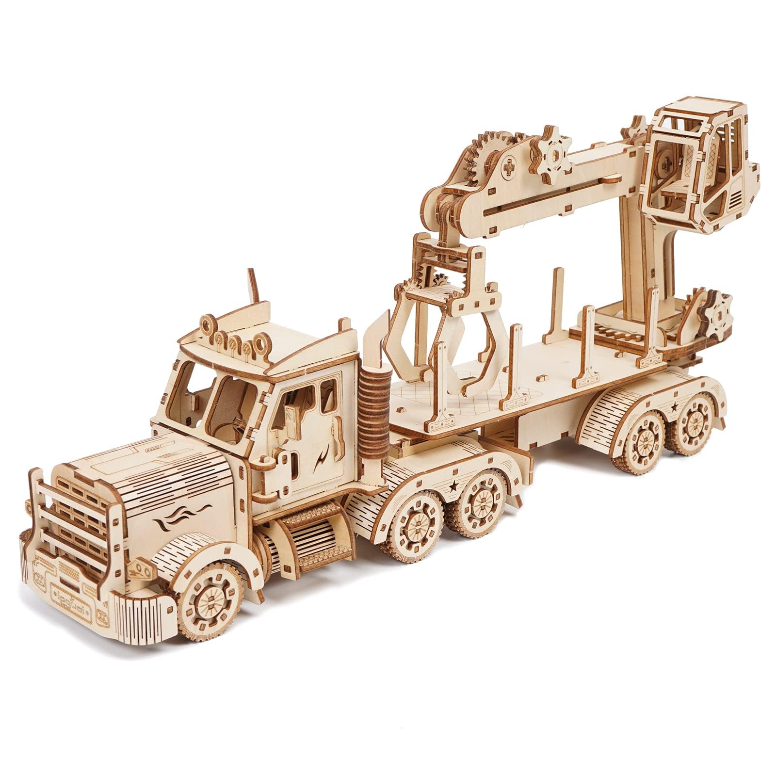 3D Wooden Puzzle for Adults - DIY Mechanical Truck Crane Model Building Kit, 428-Piece Wood Craft Hobby Toy for Teens, Men & Women - Perfect Birthday Gift for Family & Hobbyists | Fun STEM Project & Home Decor