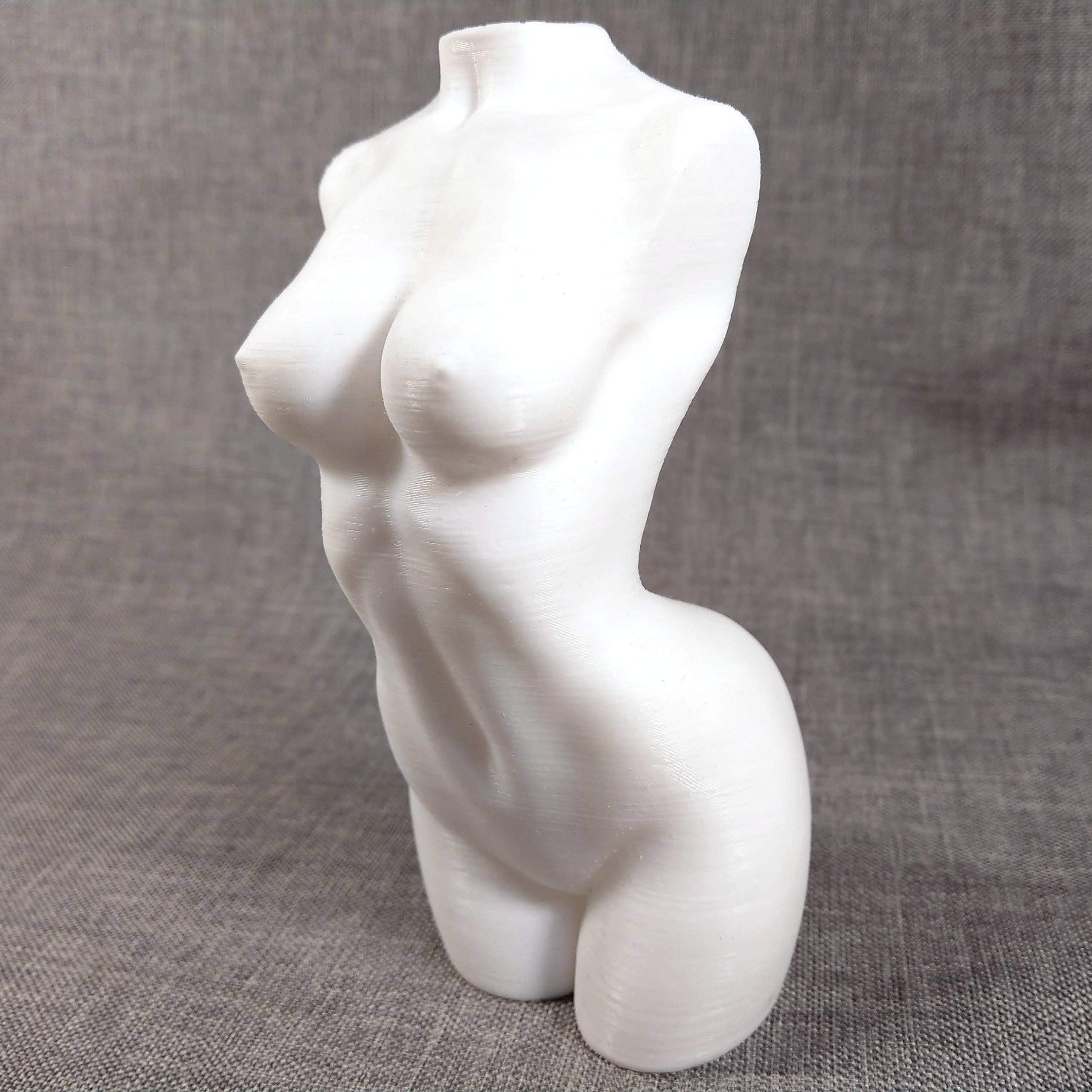 3D Printed White Female Torso Statue - Modern Home Decor, Art Studio Display, Photography Prop, and Contemporary Sculpture Collection