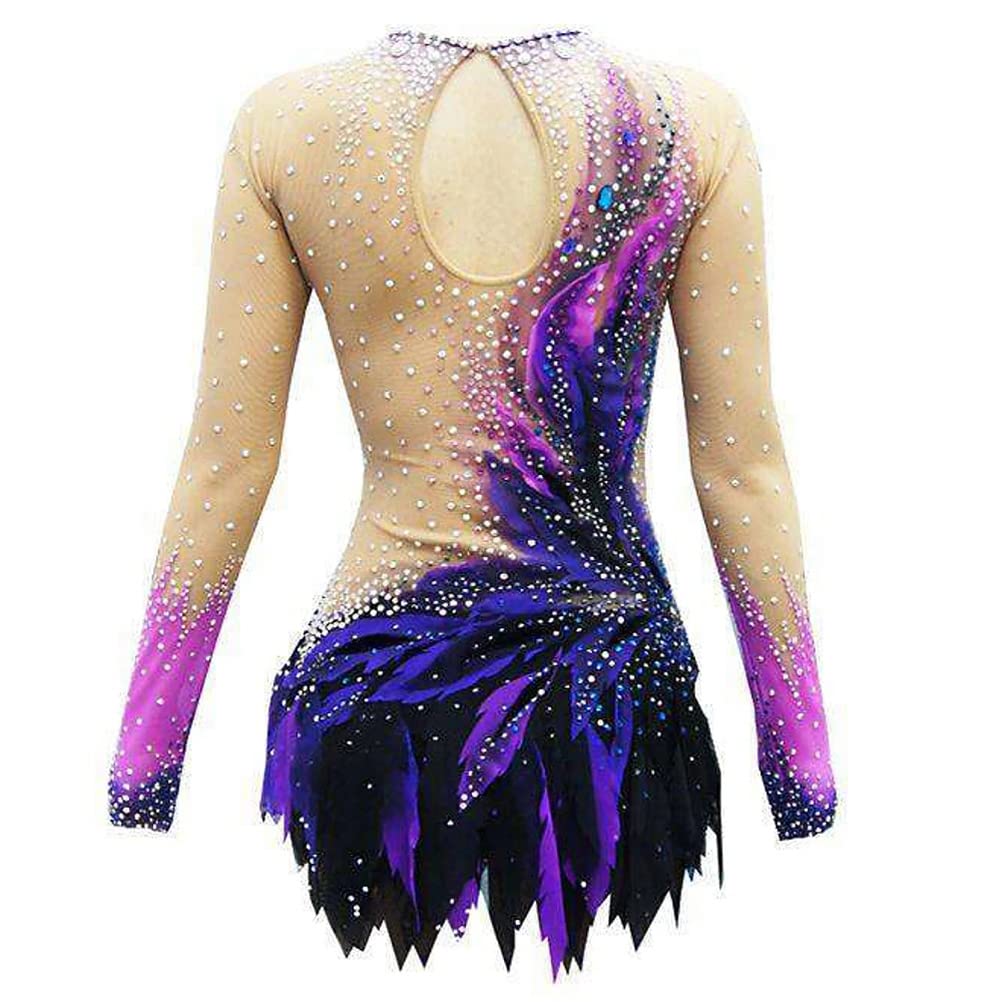 MINKATE Women's Long Sleeve Gymnastics Leotard - Handmade Rhythmic Dance Costume for Competition & Training | Perfect for Ballet, Gymnastics & Performance Wear
