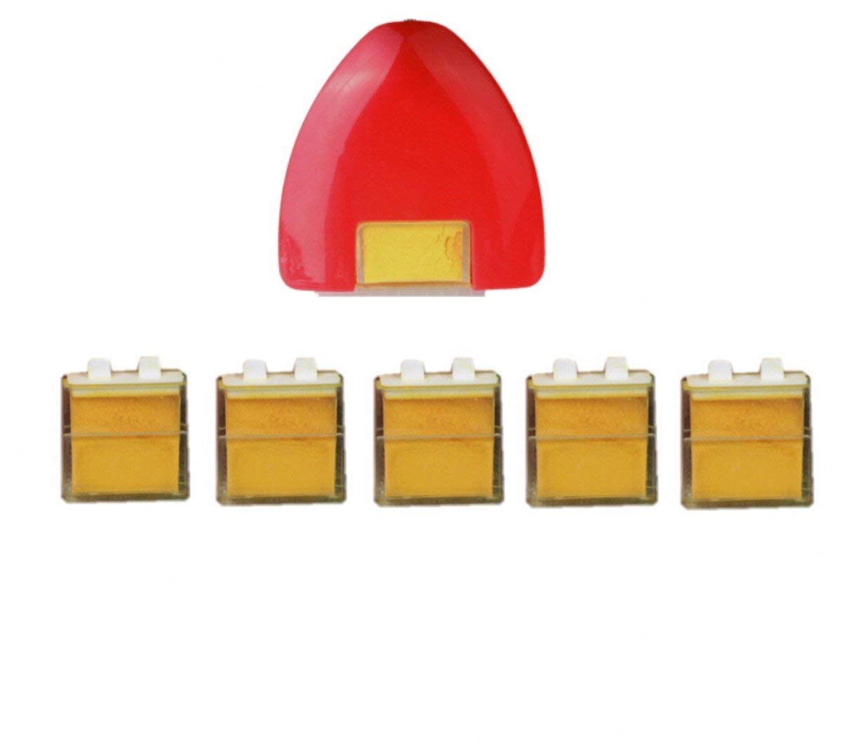 Zhongjiuyuan 1 Pack Yellow DIY Sewing Tools - Triangular Colorful Chalk Wheel with 5 Replacement Chalks for Fabric Marking | Perfect for Quilting, Dressmaking & Tailoring Projects