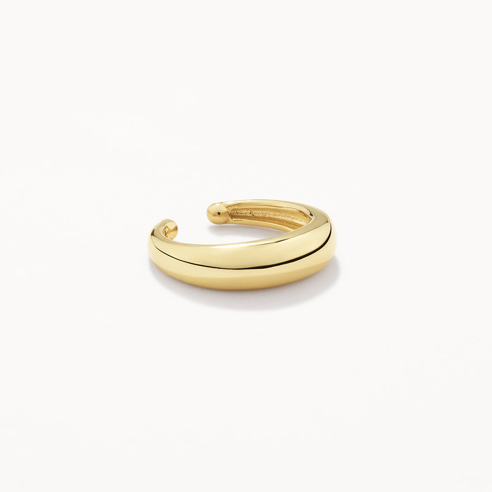 Gold Slim Curve Single Ear Cuff - Trendy Minimalist Ear Jewelry for Women - Perfect for Parties, Weddings & Everyday Wear