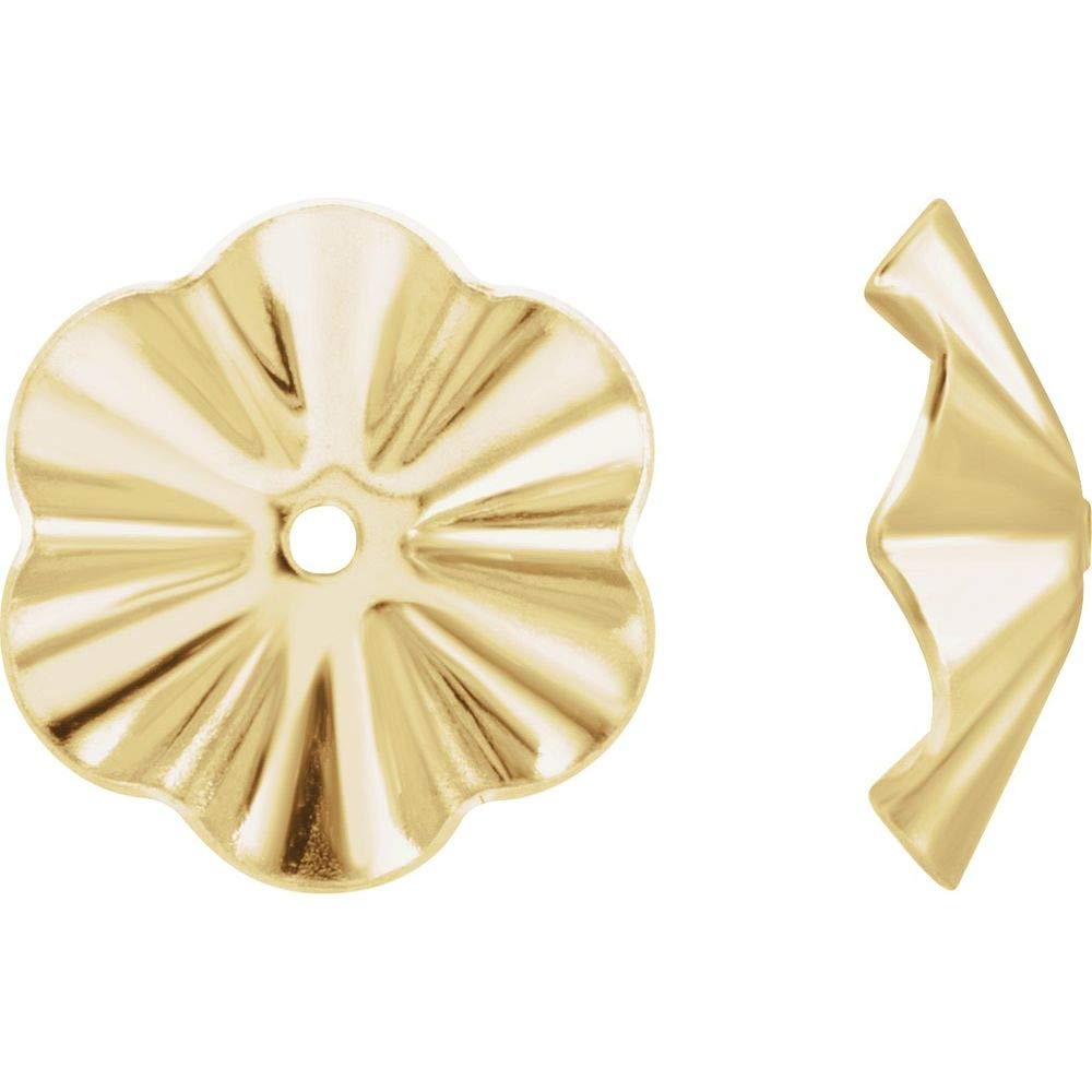 7.8mm OD Buttercup Earring Jackets - Gold Plated CZ Stud Earrings for Women, Perfect for Weddings, Parties & Everyday Wear