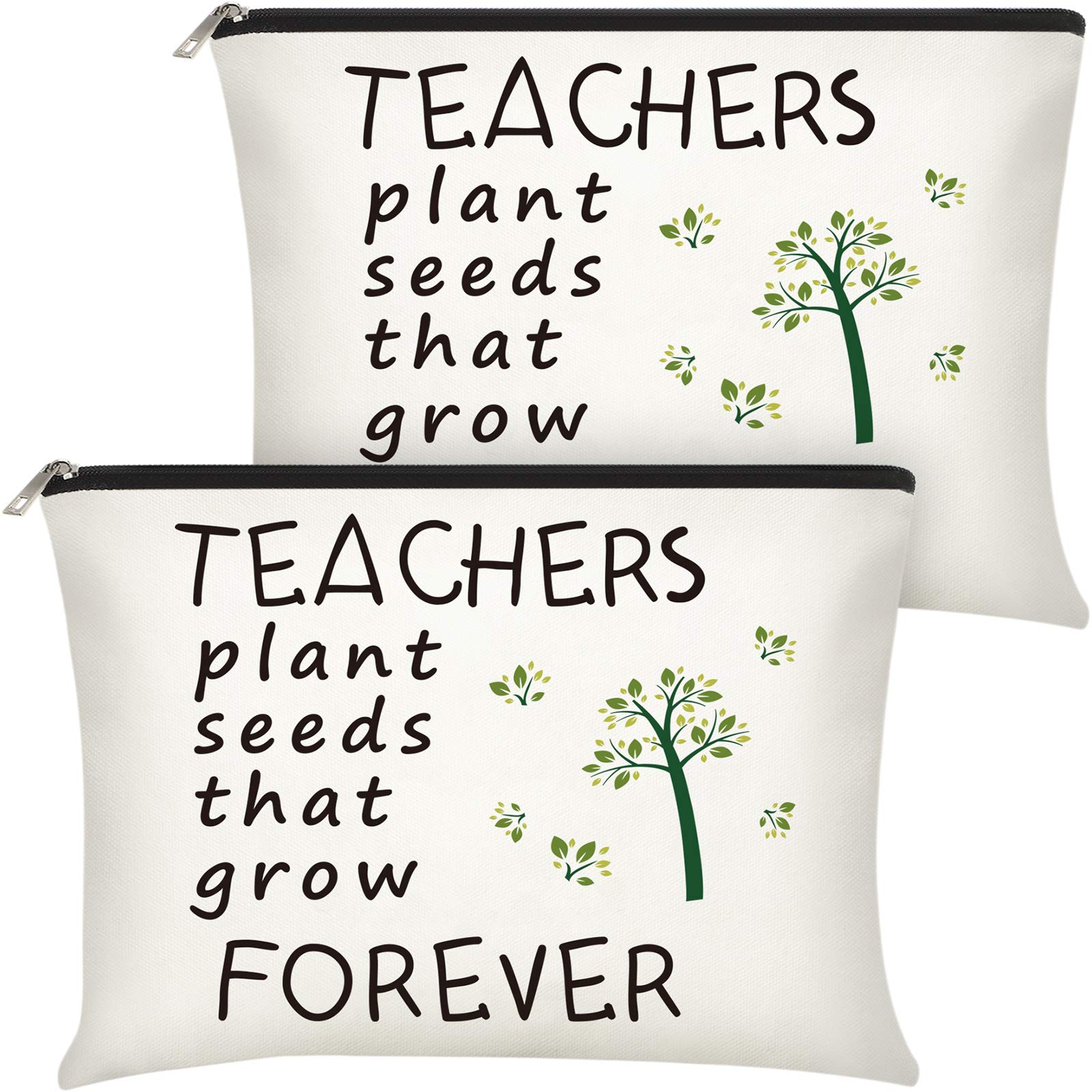Frienda 2 Pcs Teacher Appreciation Makeup Bags - Graduation Birthday Gifts for Women