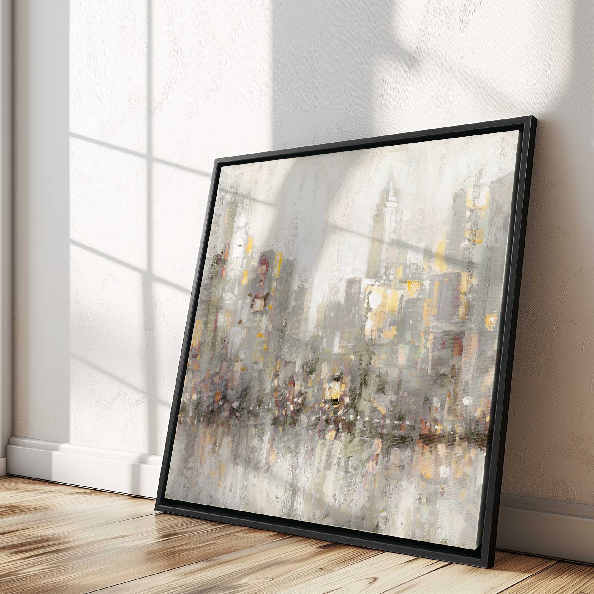 City Silhouettes Canvas Wall Art Print - Modern Urban Skyline Decor for Living Room, Bedroom & Office