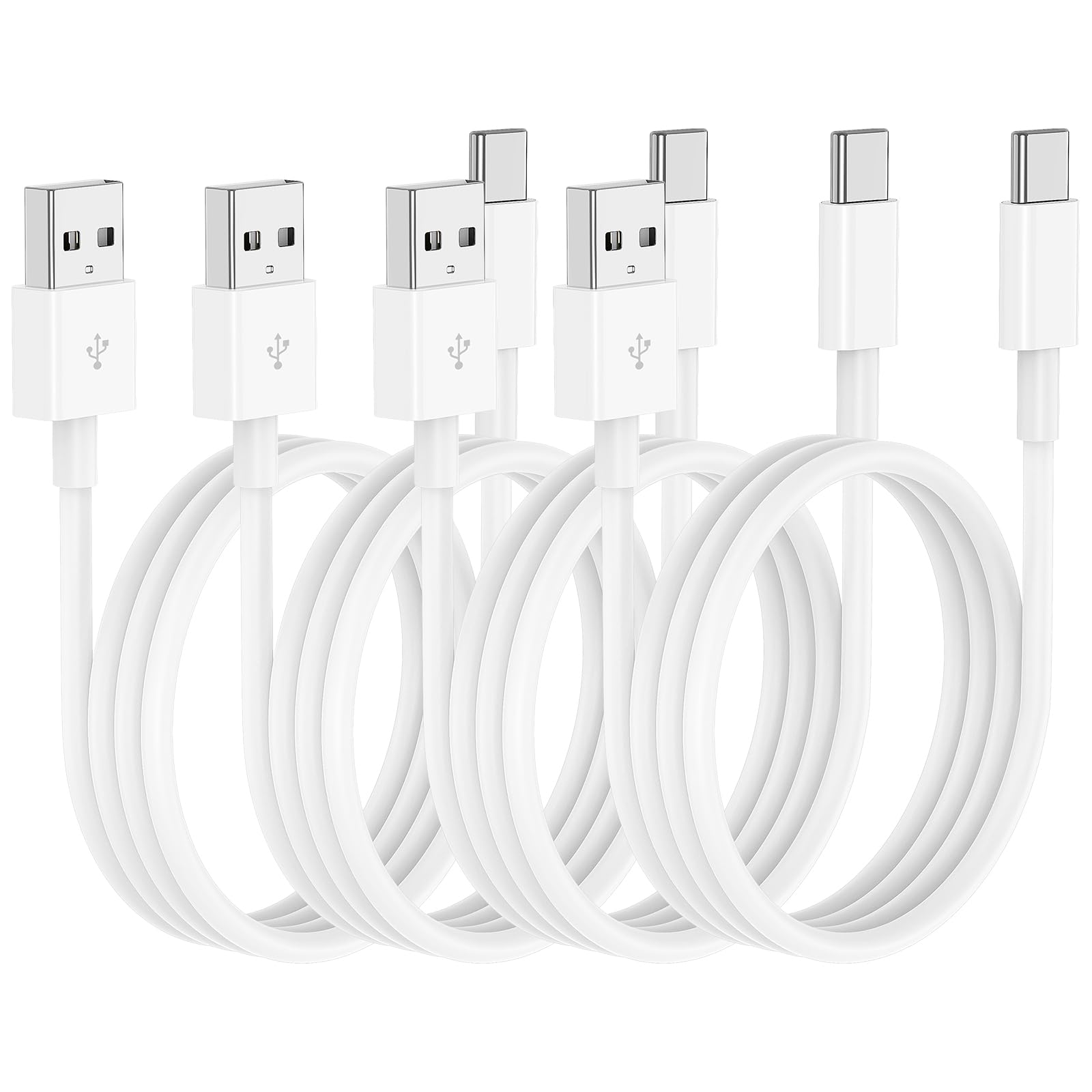 4-Pack USB A to USB C Fast Charging Cable for iPhone 16/15 Pro/Pro Max/Plus & Samsung Galaxy S25/S24 Ultra - 3.3ft & 6.6ft CarPlay Compatible Charging Cord - Perfect for Car, Home, Office & Travel Charging Accessories