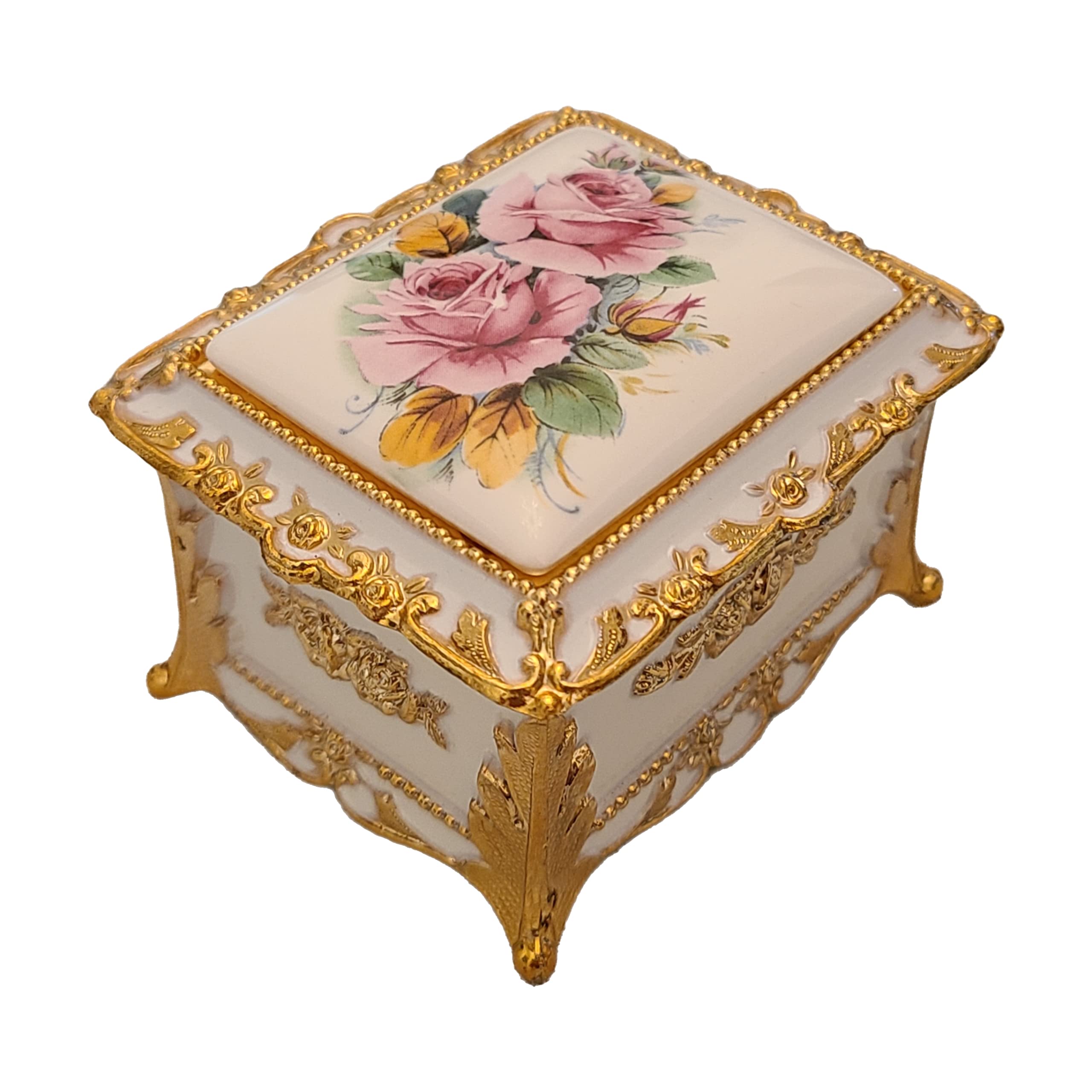 Elegant Floral Music Jewelry Box - Rectangular Shape with 'Candle in the Wind' Melody - Perfect for Gift Giving, Home Decor & Jewelry Storage