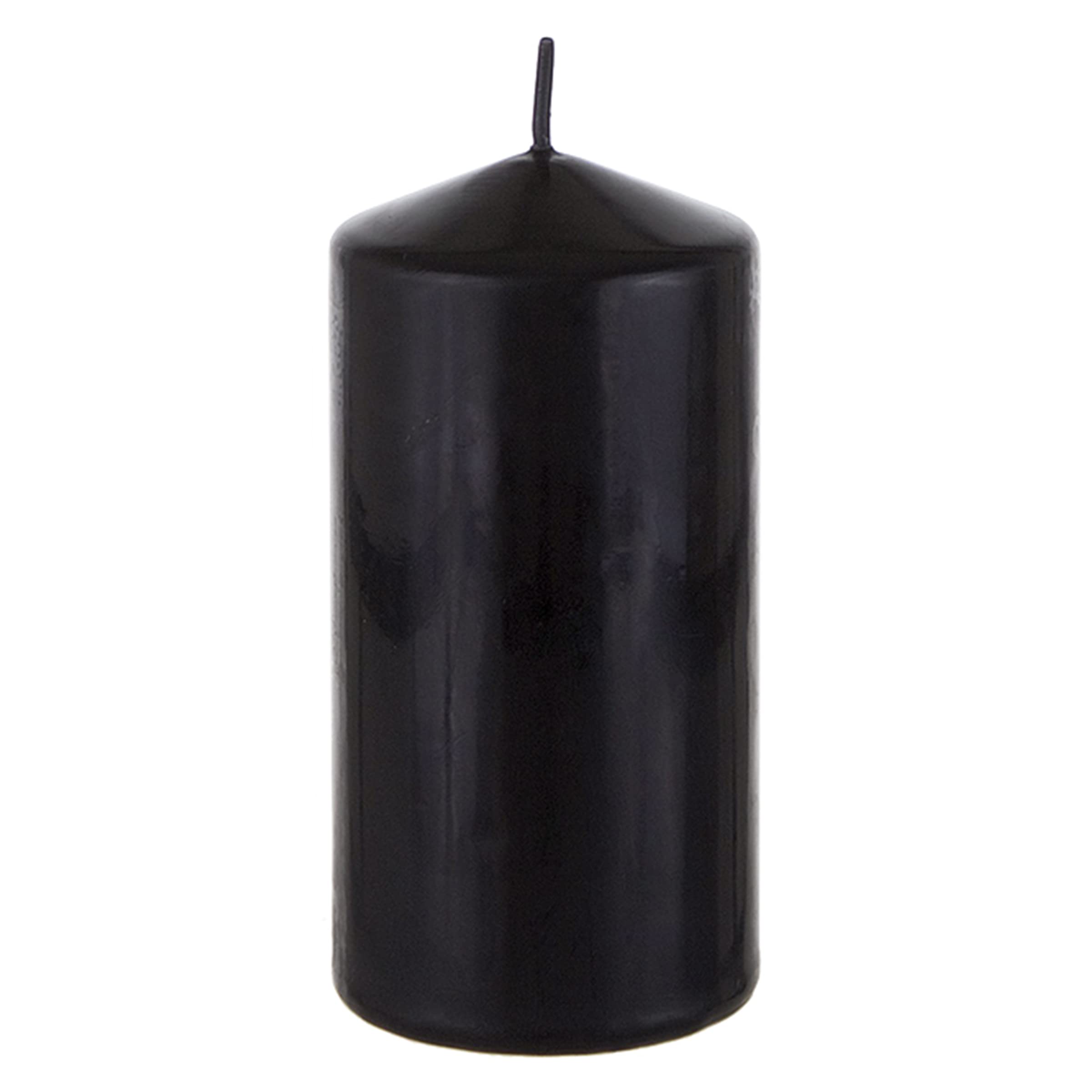 Premium Unscented Black Pillar Candle 3