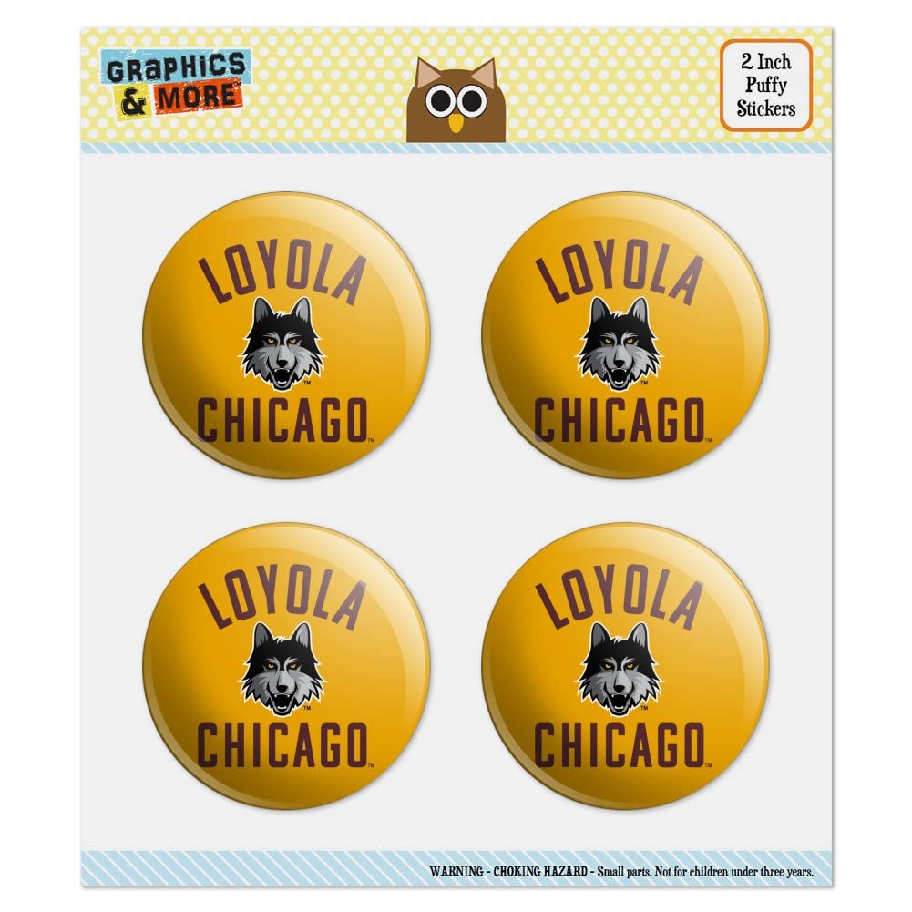 Loyola University Chicago Ramblers Puffy Bubble Dome Stickers - DIY Scrapbooking, Card Making, Journaling & Crafting Supplies for Fans and Alumni