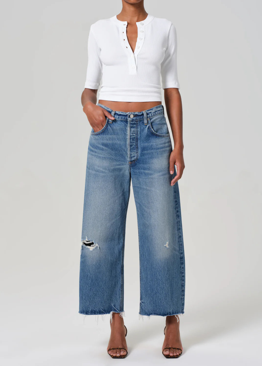 Ayla Raw Hem Crop Top - Women's Fashion Boho Chic Blouse for Summer Outfits & Casual Wear | Perfect for Beach, Music Festivals & Daily Style