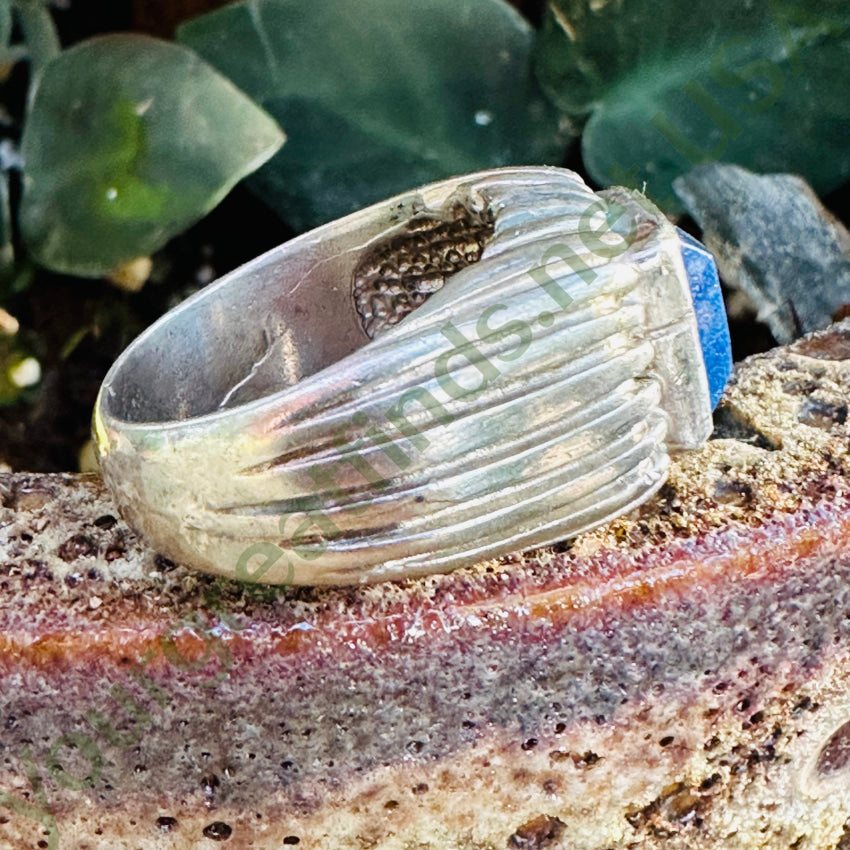 Sterling Silver Denim Blue Lapis Lazuli Ring - Size 9 - Handmade Jewelry for Women - Perfect for Everyday Wear, Gifts & Special Occasions