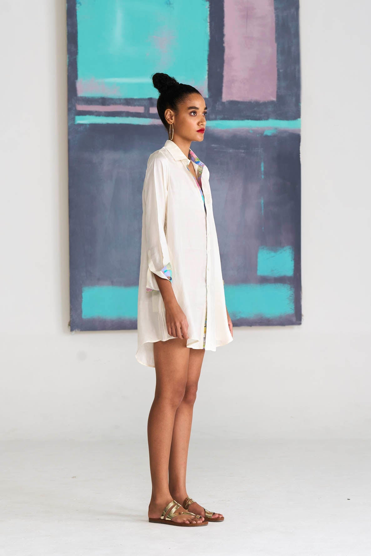 Premium Oversized Silk Shirt for Women - Soft & Luxurious White Blouse - Perfect for Casual Wear, Office Outfits & Evening Events