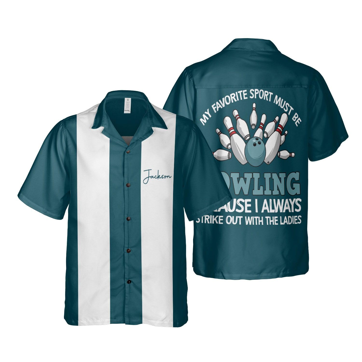 Custom Personalized Bowling Shirts with Names for Men & Women - Retro Hawaiian Style Bowling Team Shirts - Perfect for Bowling Leagues, Tournaments & Themed Parties