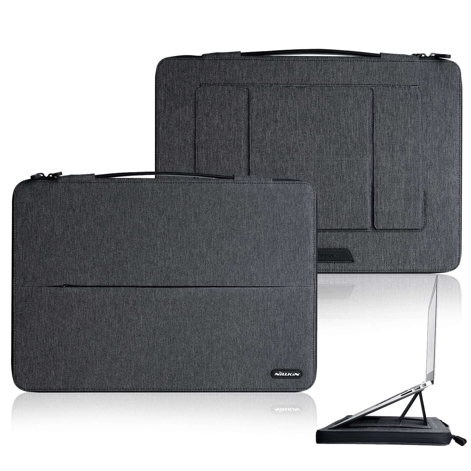 Nillkin 360° Protective Laptop Sleeve Case for MacBook Pro/Air 13-14 inch (13/13.3/13.5 inch) - Shockproof Handle Bag with Soft Lining | Perfect for Travel, Office & School (Black)