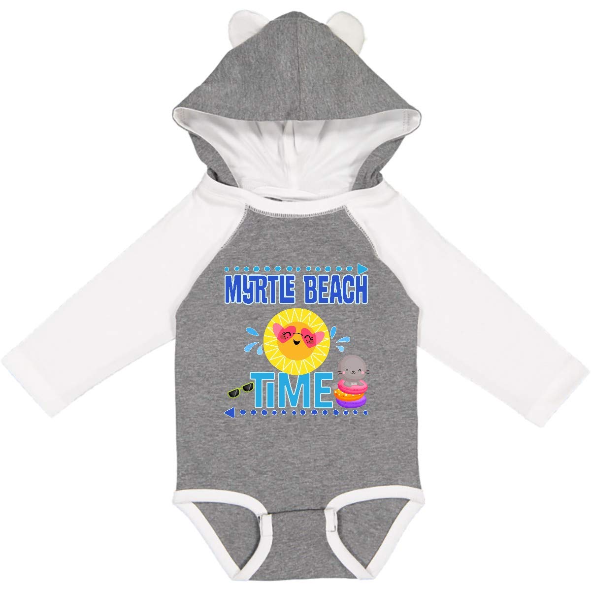 Inktastic Myrtle Beach Vacation Time Long Sleeve Baby Bodysuit - Soft Cotton Creeper for Newborns & Infants - Perfect for Beach Trips, Family Photos & Casual Outings