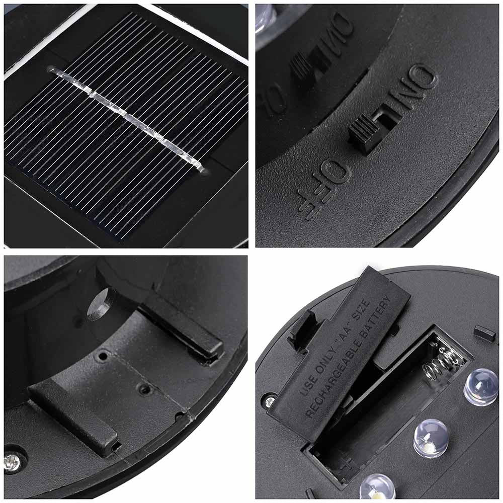 TheLAShop Solar Gutter Lights - 6 Pack Waterproof Outdoor Flood Lights with Dusk to Dawn Sensor for Garden, Patio, Deck, and Pathway Lighting