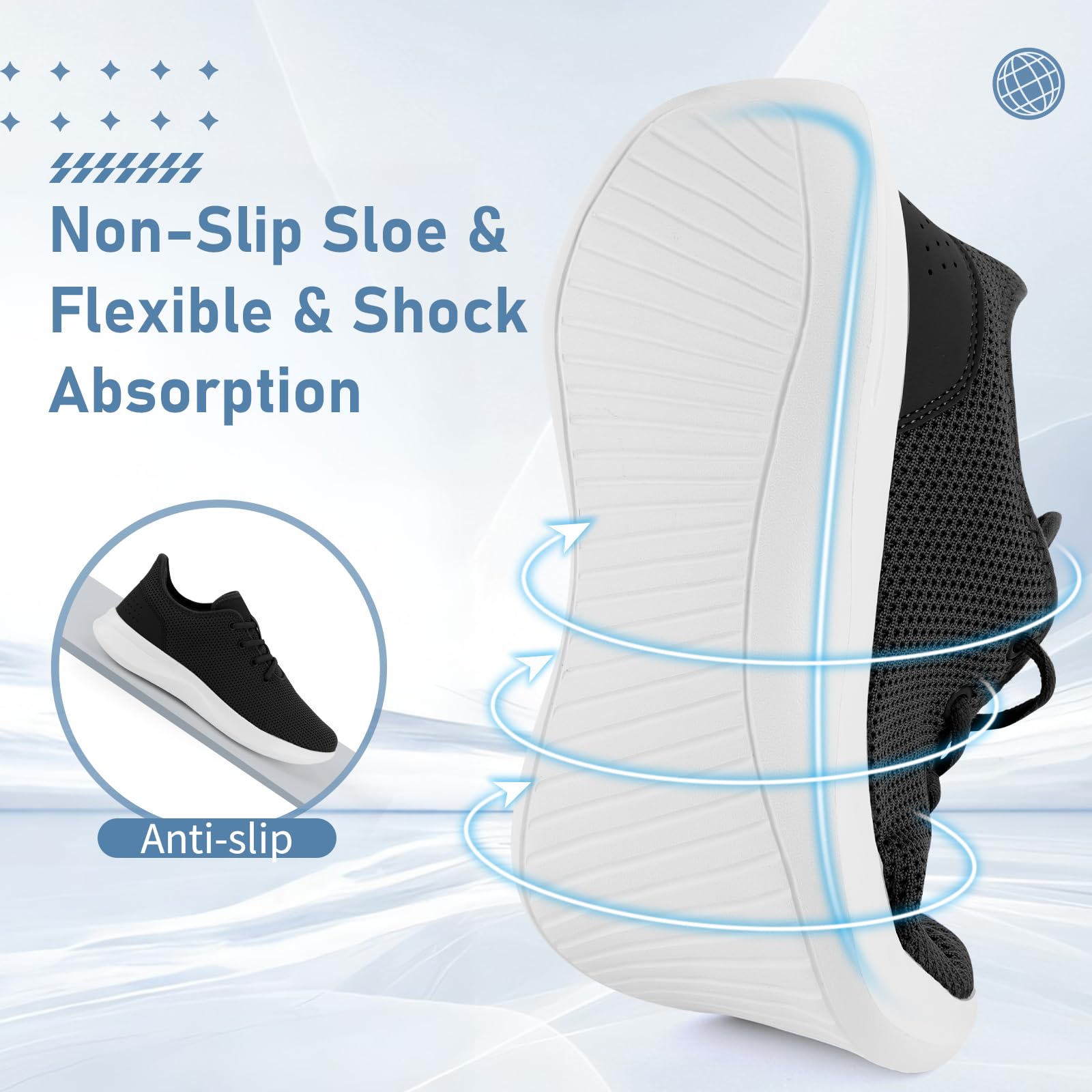 **Women's & Men's Lightweight Walking Sneakers with Arch Support - Non-Slip Athletic Running Shoes for Gym, Workout, Yoga & Daily Walking - Comfortable Tennis Shoes for Women & Men**