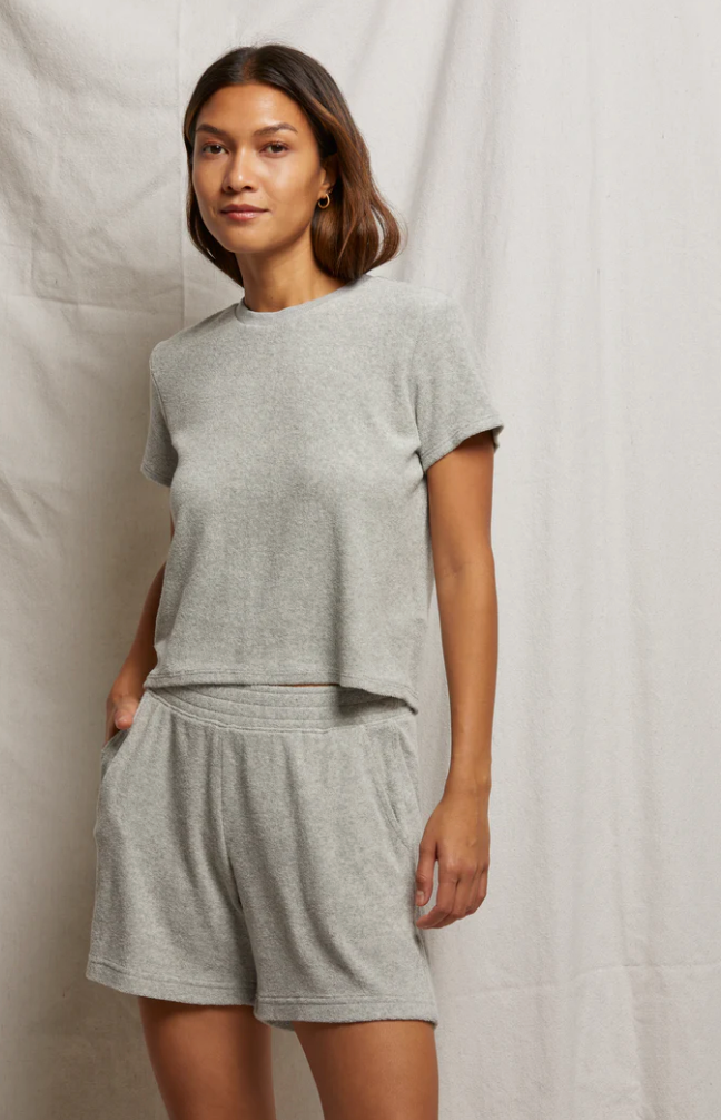 Perfect White Loop Terry T-Shirt for Women - Soft & Comfortable Cotton Tee for Casual Wear, Lounge & Everyday Outfits