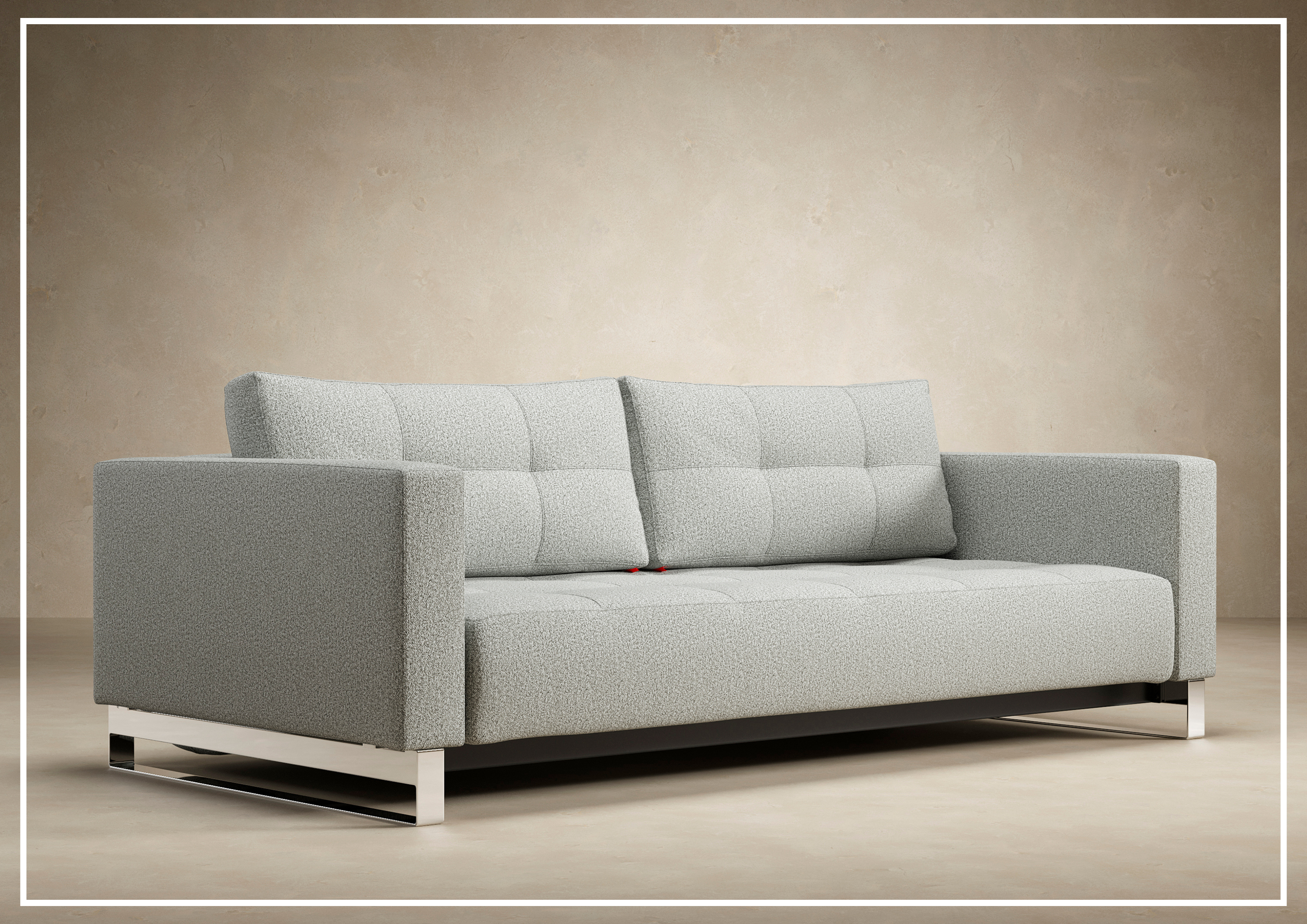 Innovation Living Cassius 2-Seater Fabric Sleeper Sofa with Ottoman - Convertible Sofa Bed for Small Spaces, Guest Room & Apartment Living - Perfect for Overnight Guests & Cozy Movie Nights