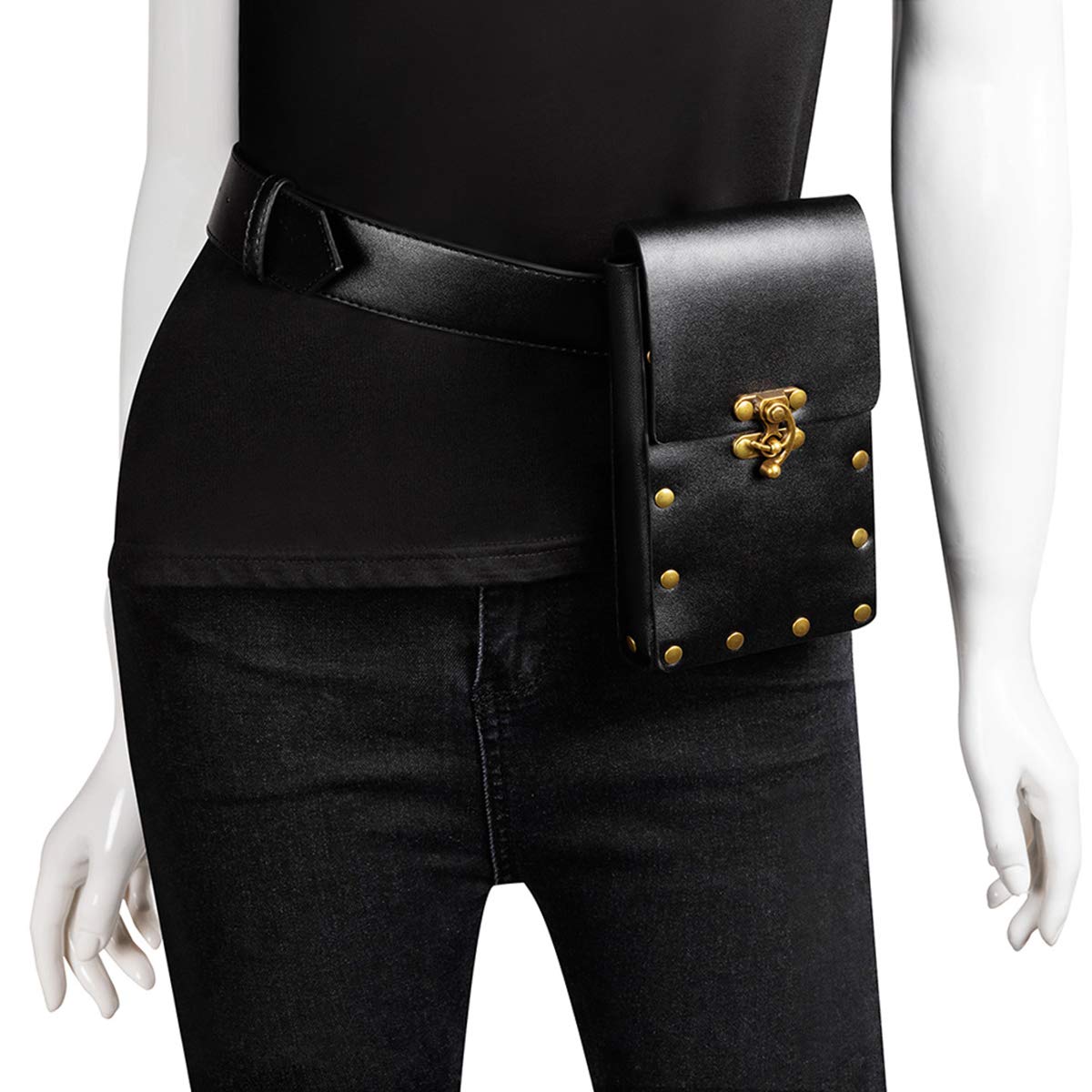 Vintage Women's Crossbody Bag - Retro Mini Waist Pack Purse for Ladies (Black) | Perfect for Travel, Concerts & Everyday Use