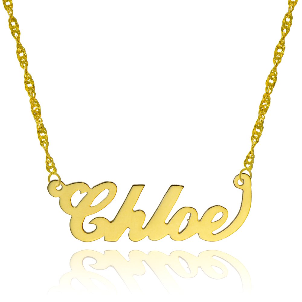 14K Yellow Gold Personalized Name Necklace - Custom Engraved Jewelry for Women - Perfect Gift for Birthday, Anniversary & Valentine's Day
