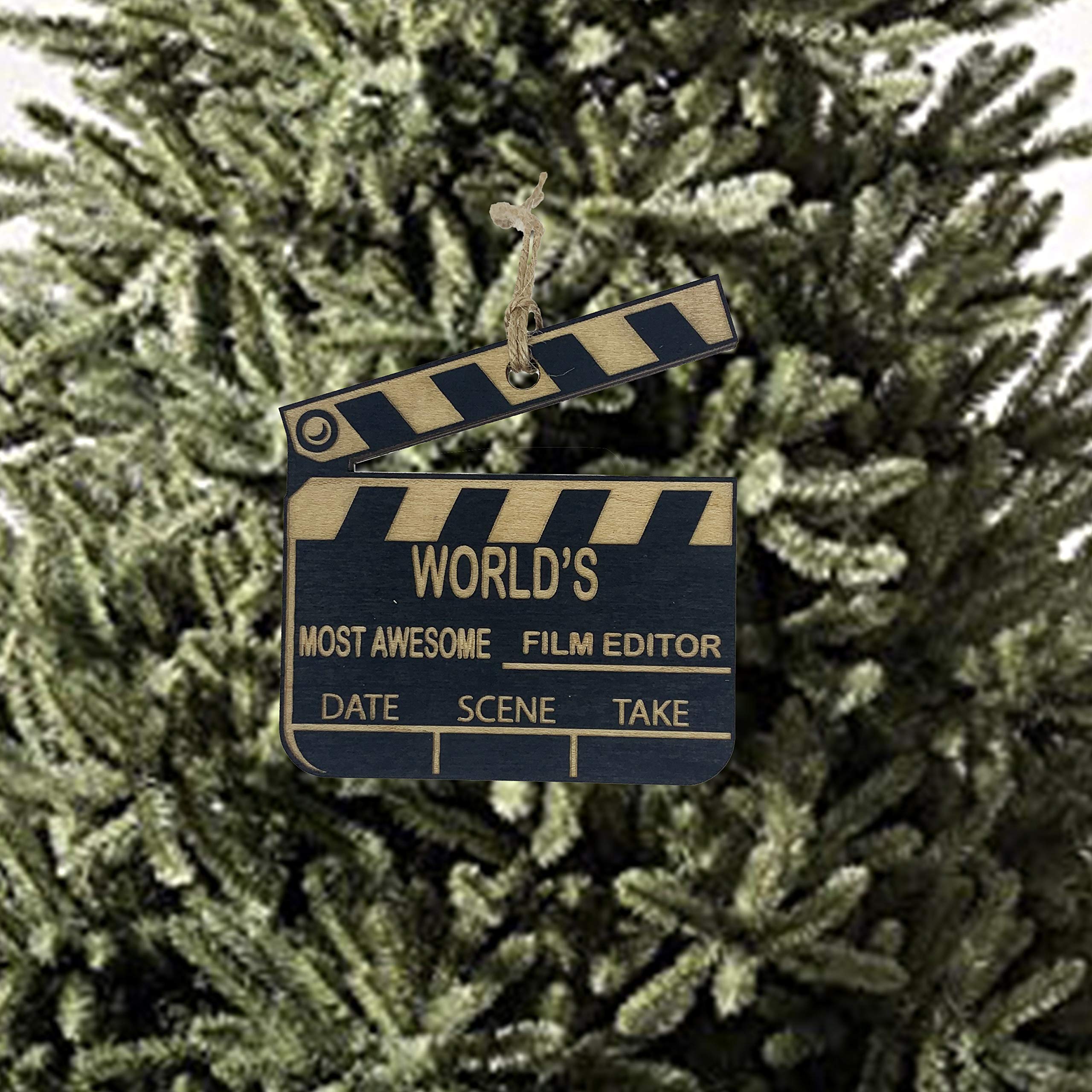 Black Film Editor Ornament - Perfect Gift for Movie Lovers & Film Editors - Home & Office Desk Decor
