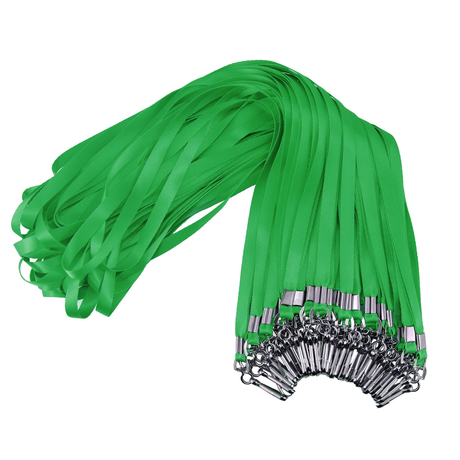 Bulk Green Lanyards with Swivel Hook Clips for ID Badges & Name Tags - Office & Event Use