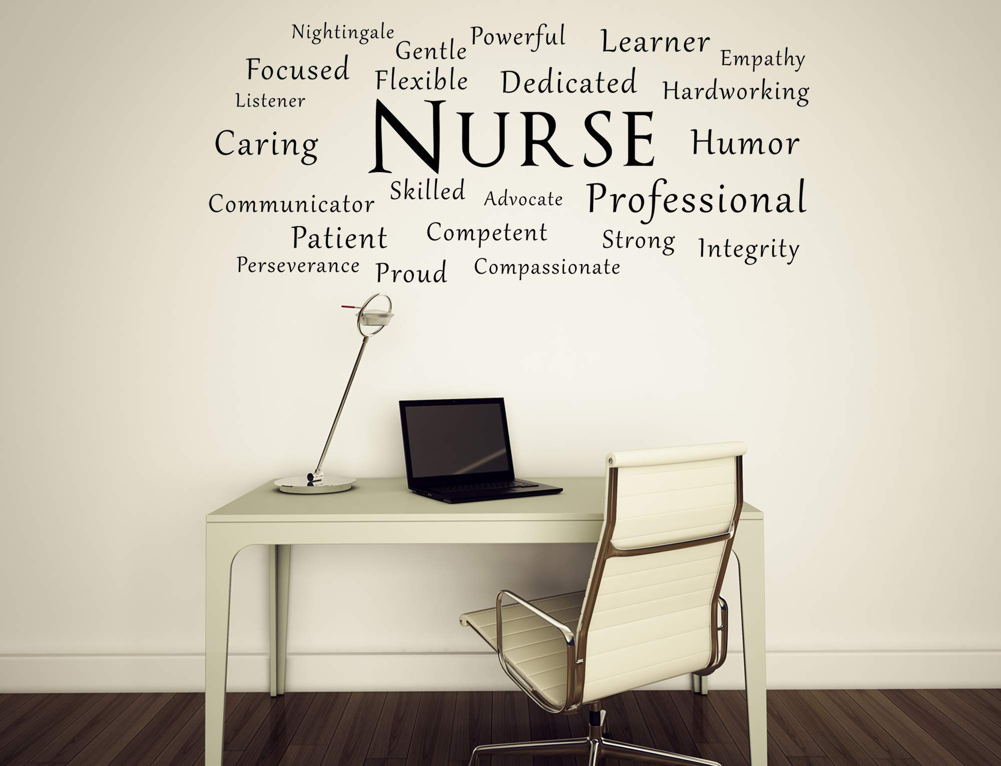 Nurse Vinyl Decal Sticker - RN Wall Art Decor for Nurses - Nursing Appreciation Gift - Waterproof Removable Wall Decal for Home, Office, Hospital - Perfect for Nurse Week, Graduation, Retirement