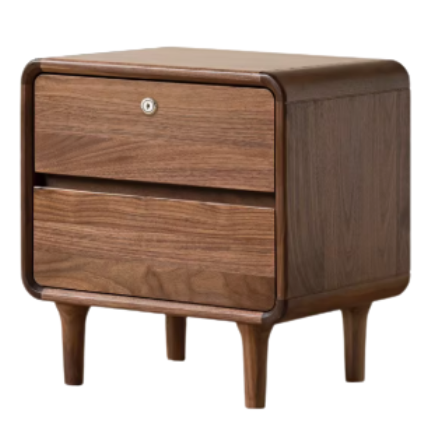 17.7x13.8x18.5 inch / 45x35x47cm / Rich Dark Walnut color / Black walnut bedside cabinet With lock
