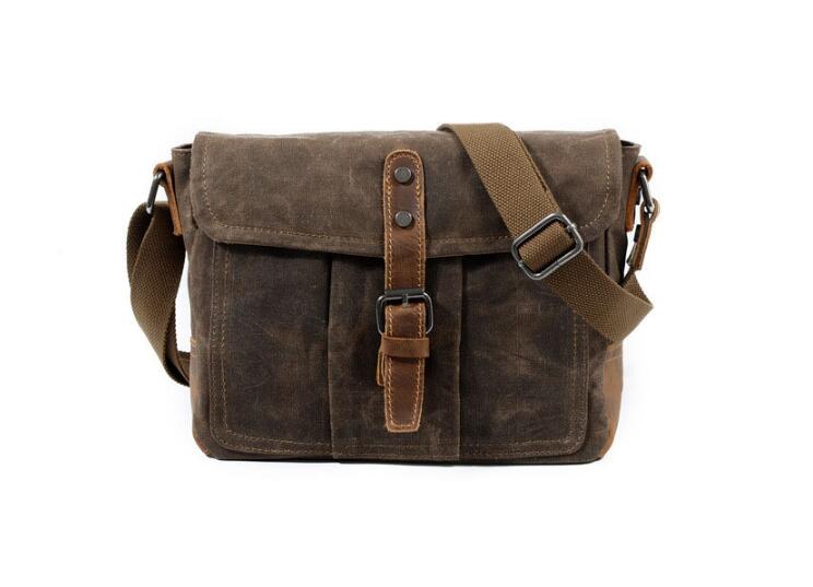 Women's Small Canvas Messenger Bag - Grey, Brown, Green - Perfect for Work, Travel & Everyday Use