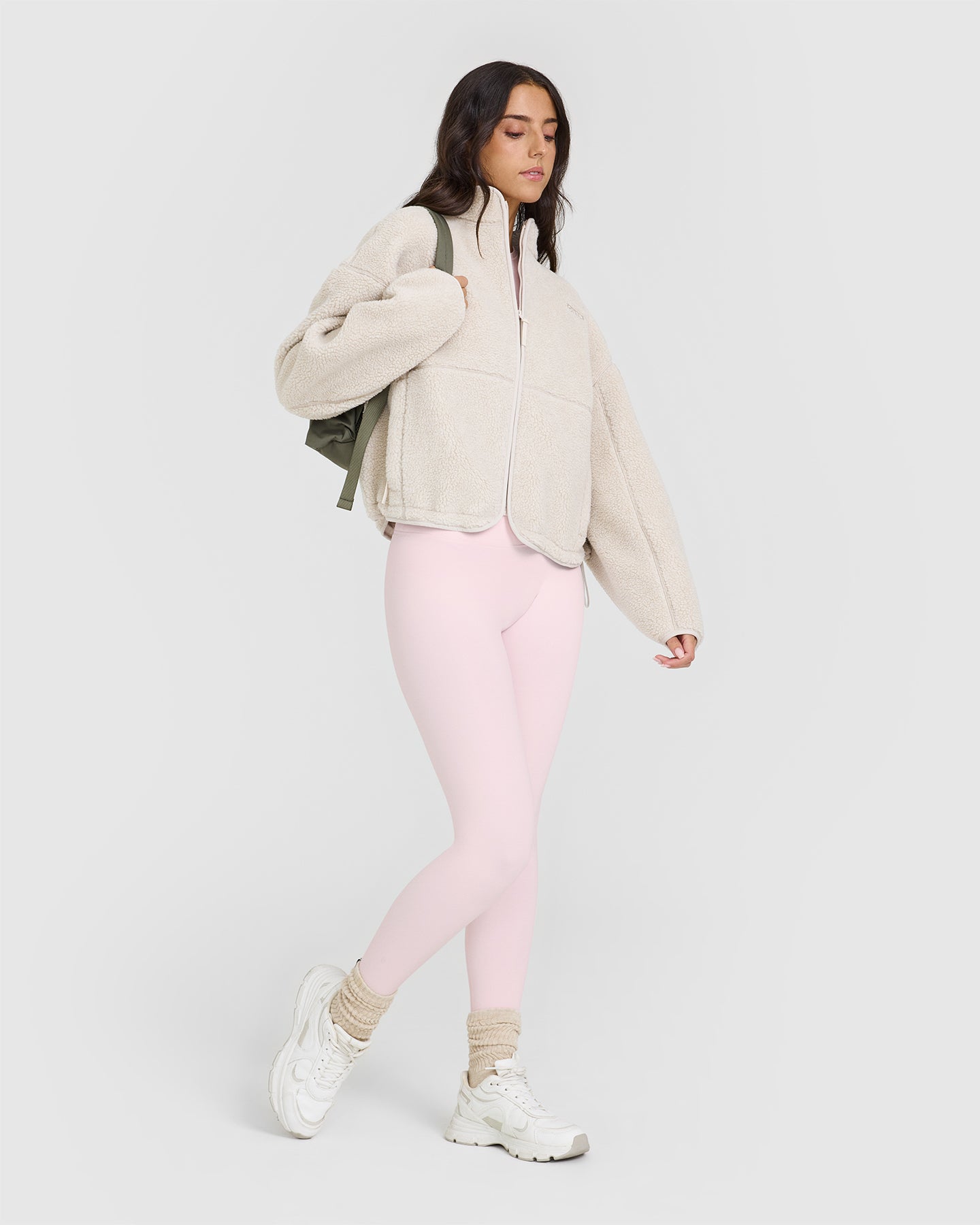 Zip Through Fleece Jacket for Women - Soft & Warm Winter Outerwear | Perfect for Hiking, Camping & Outdoor Activities (Sand Color)
