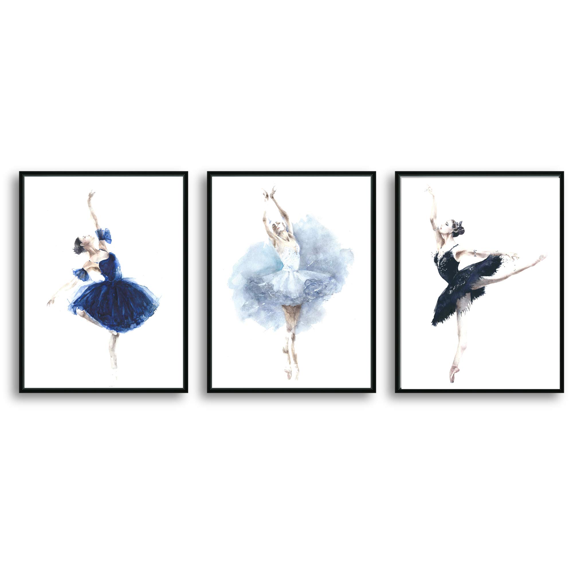 TEXTURE OF DREAMS Framed Canvas Wall Art Set of 3 Panels - Ballet Dancers Wall Decor for Living Room, Bedroom, Nursery - Housewarming Gift Ideas - Ready to Hang 24x36 Inch - Perfect for Home Decor, Office & Wedding Presents