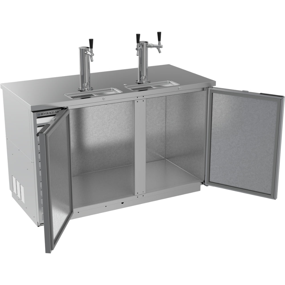 Beverage Air 59 Direct Draw Beer Dispenser - 2 Tap Kegerator with 2 Keg Capacity & Stainless Steel Exterior - Perfect for Home Bars, Restaurants, and Commercial Use