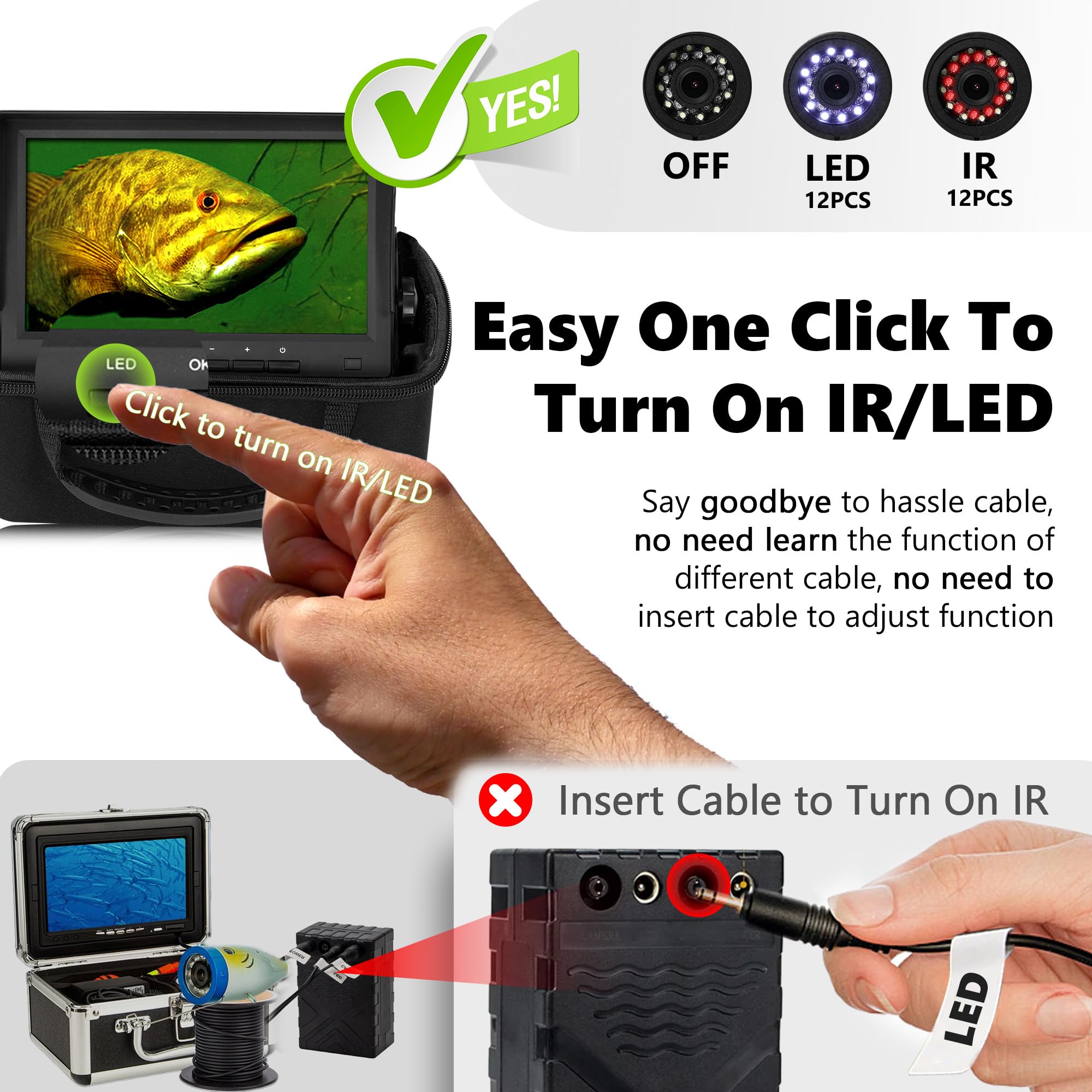 2024 Upgraded Underwater Fishing Camera with DVR 32GB - 7