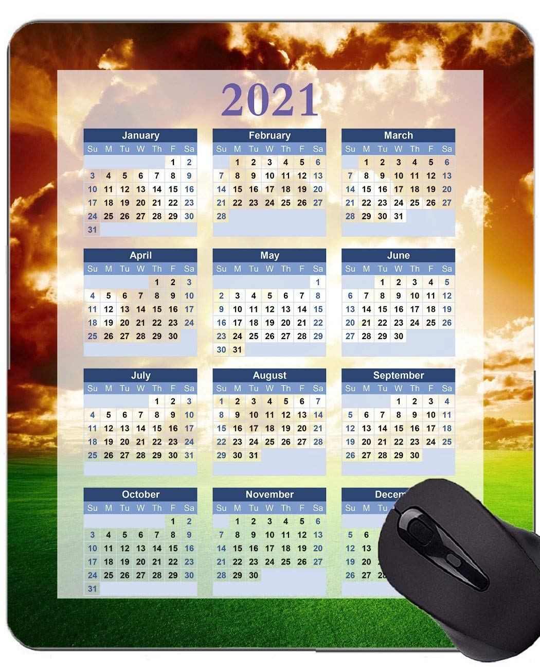 2021 Sunset Grassland Themed Gaming Mouse Pad - Large Non-Slip Rubber Base, Smooth Surface for PC/Laptop/Office - Perfect for Gamers, Work & Home Decor
