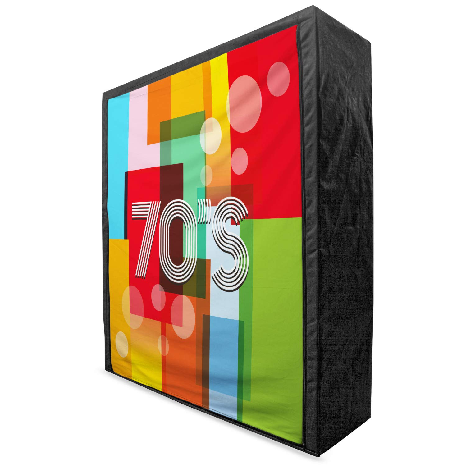 Ambesonne 70s Retro Fabric Wardrobe - Portable Clothing Organizer with Shelves, 59